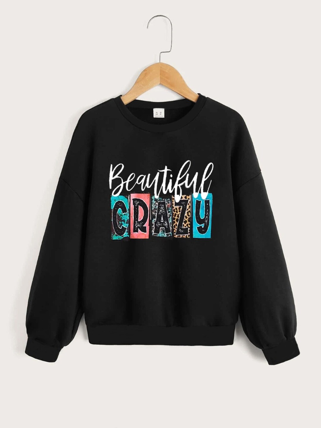 

StyleCast Girls Black Typography Printed Round Neck Pullover