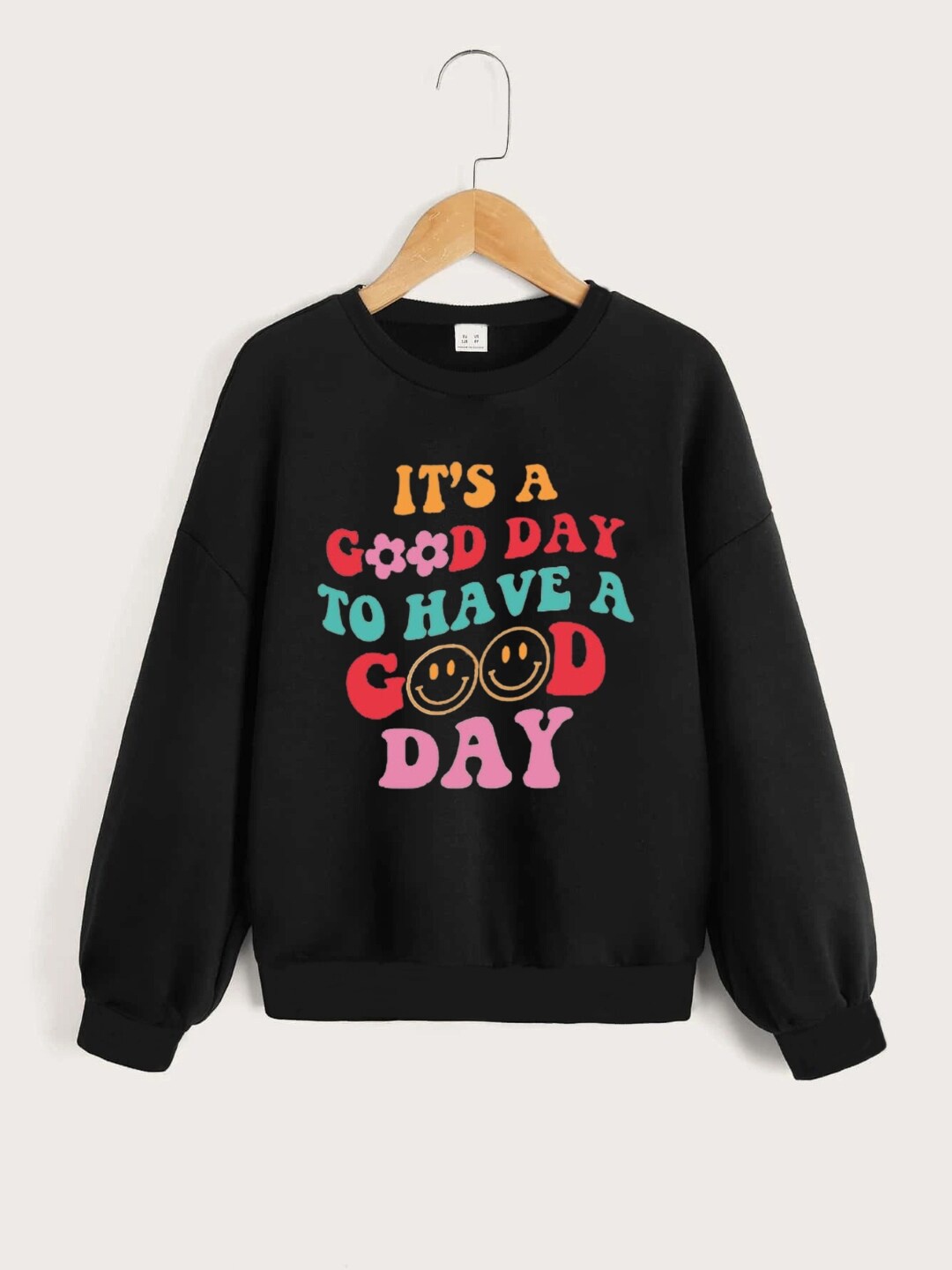 

StyleCast Girls Black Printed Pullover Sweatshirt
