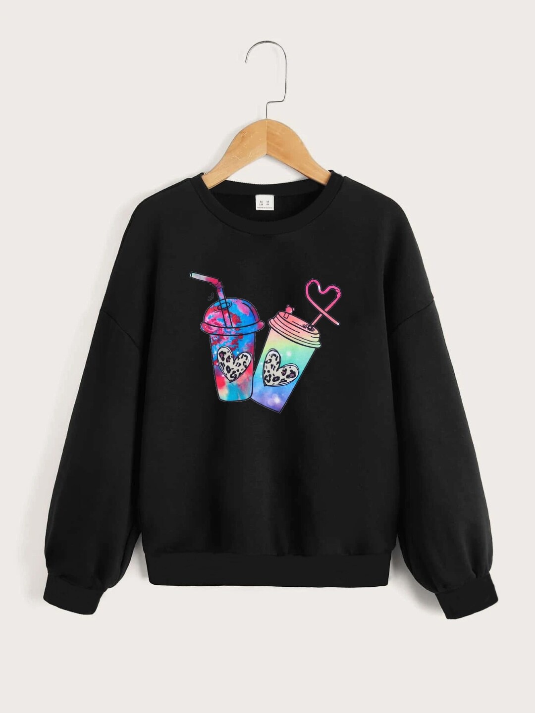 

StyleCast Girls Black Printed Pullover Sweatshirt