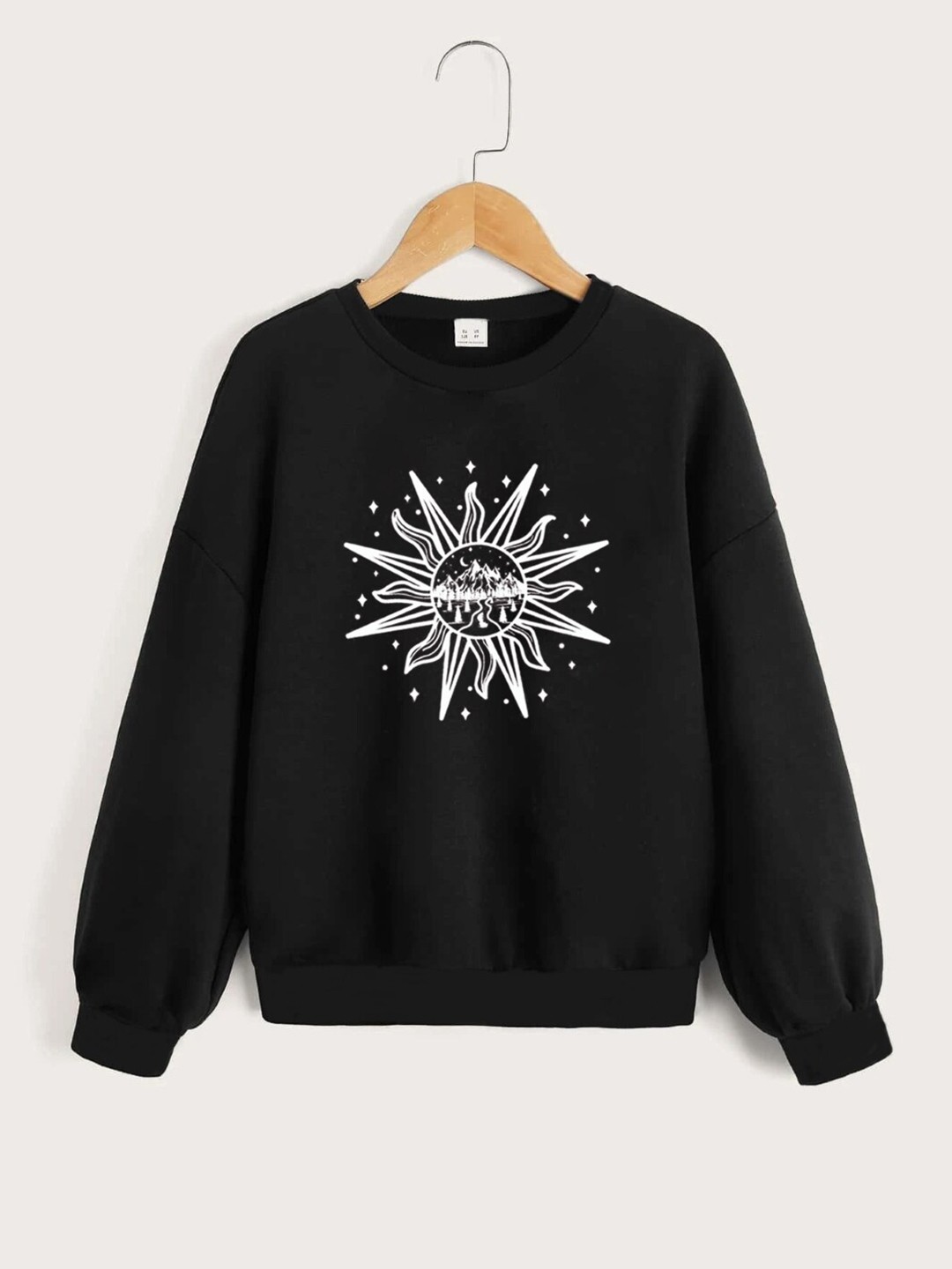 

StyleCast Girls Black Graphic Printed Pullover