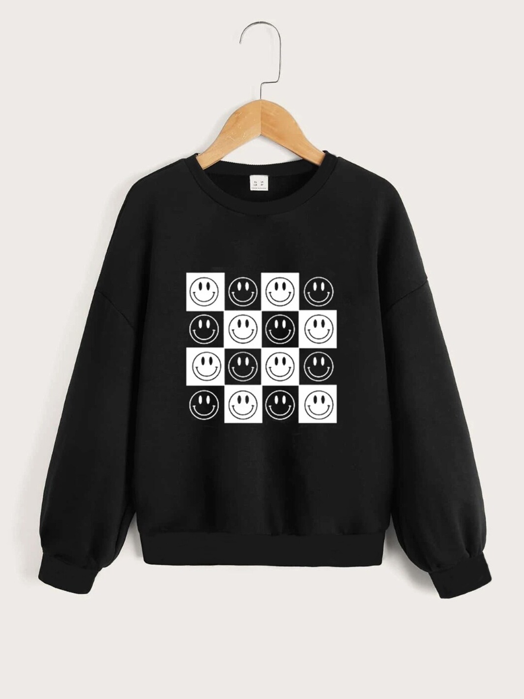 

StyleCast Girls Graphic Printed Pullover Sweatshirt, Black