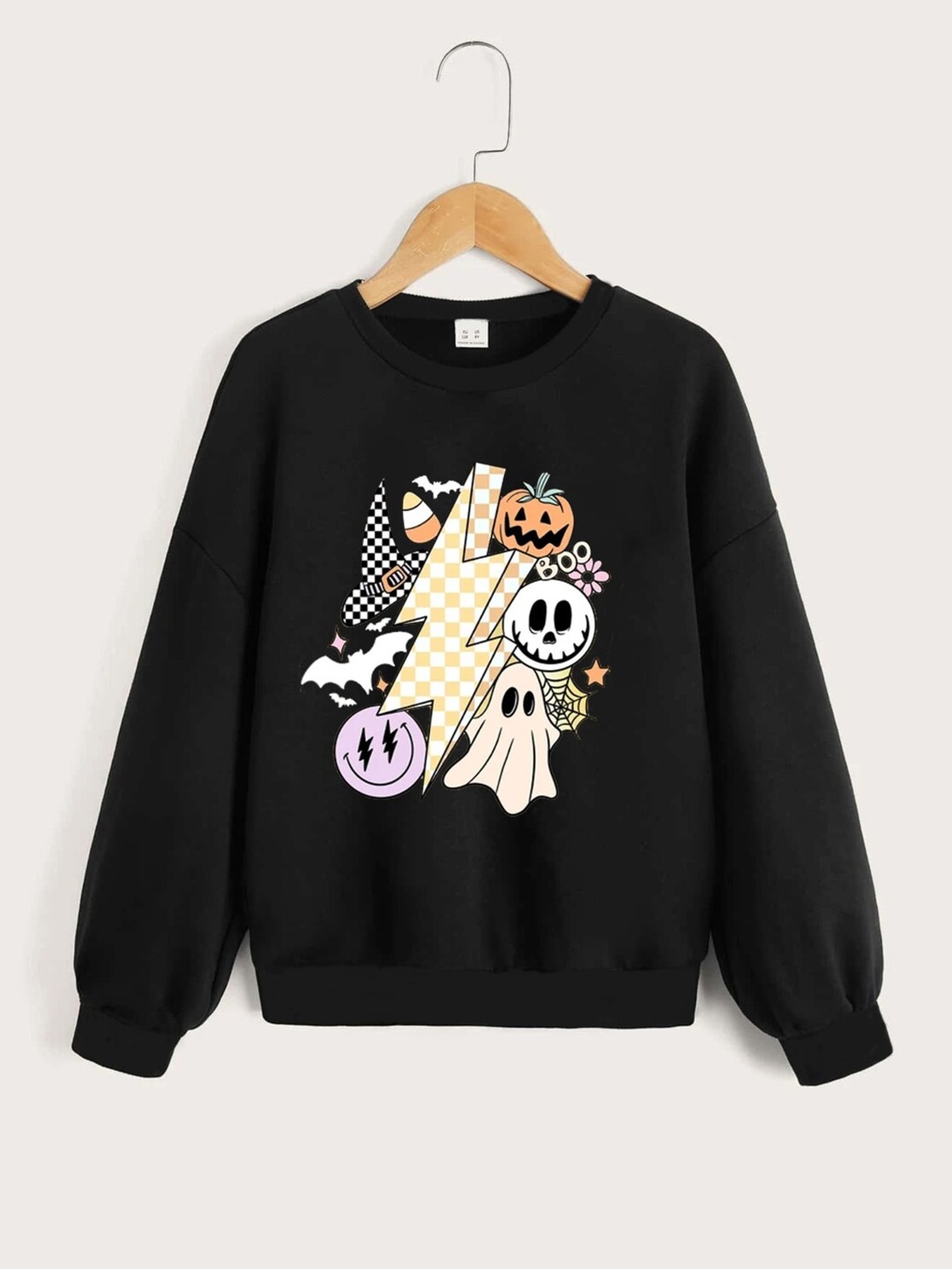 

StyleCast Girls Black Printed Pullover Sweatshirt