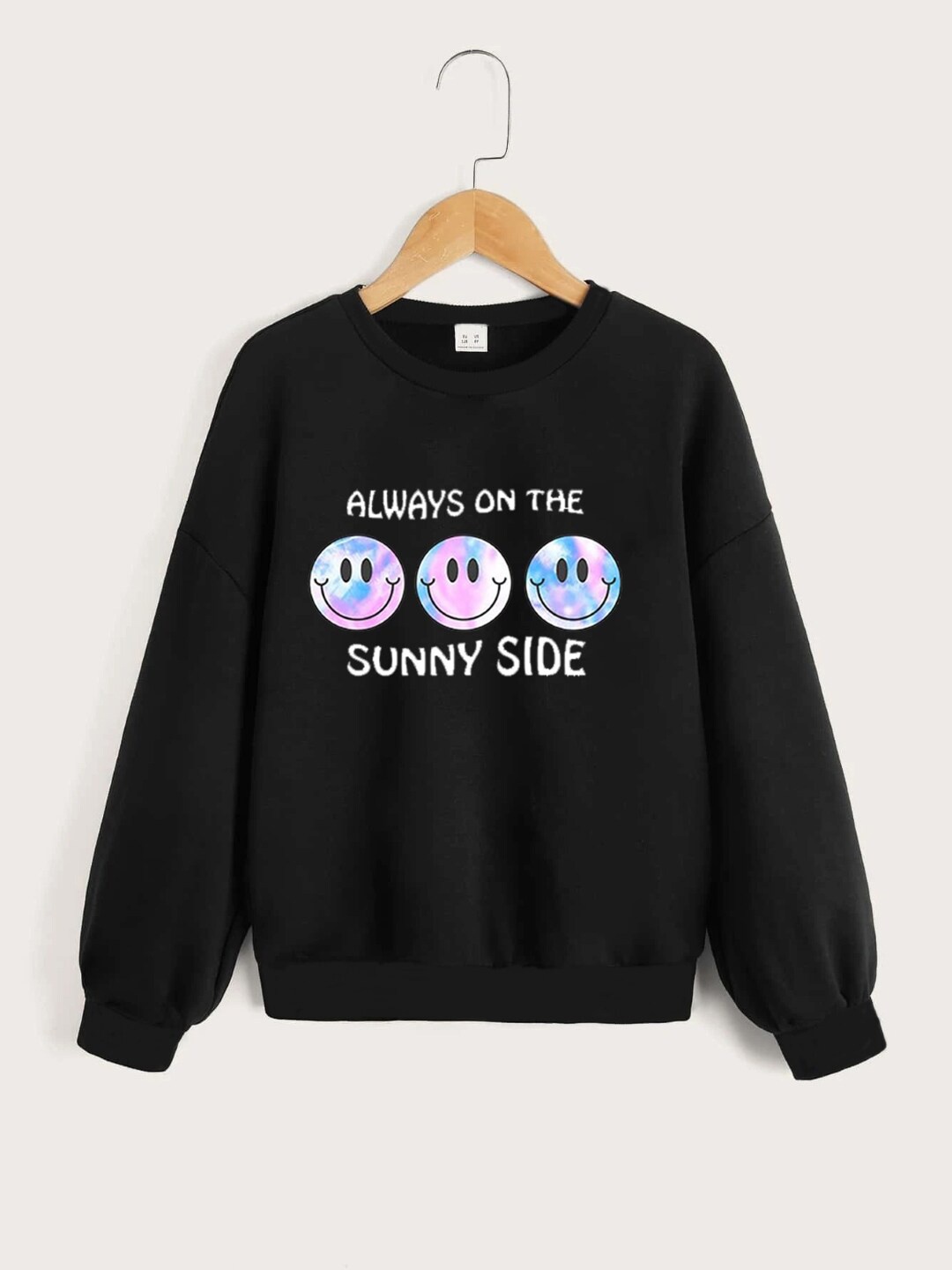 

StyleCast Girls Graphic Printed Pullover, Black