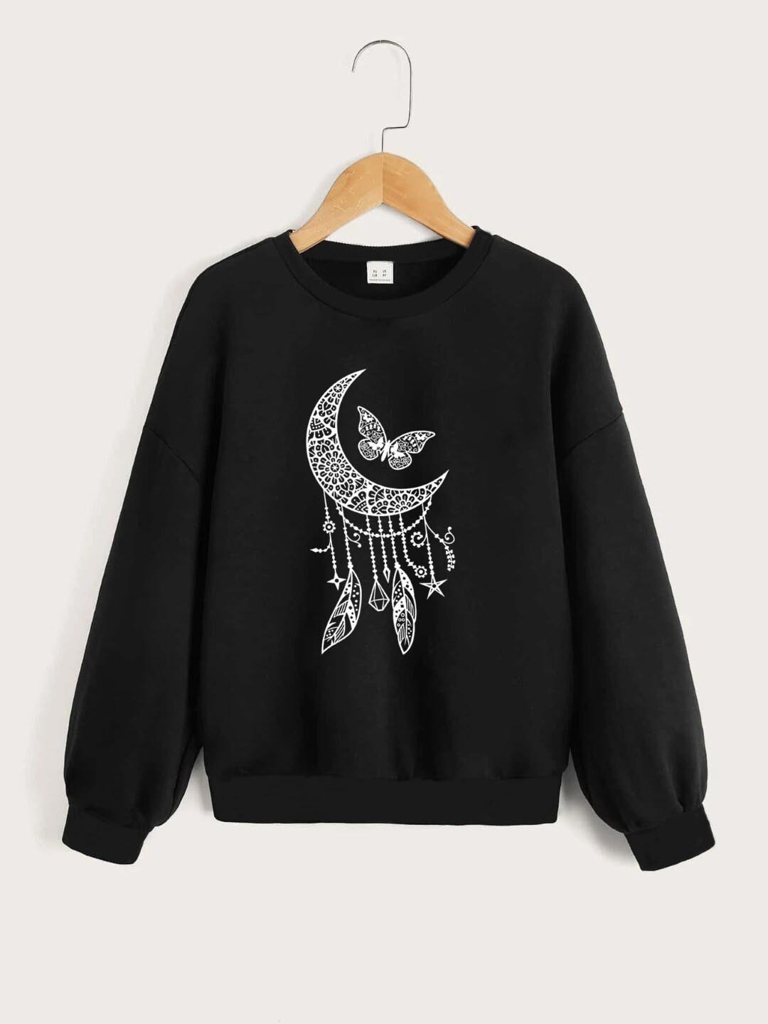 

StyleCast Girls Graphic Printed Pullover, Black