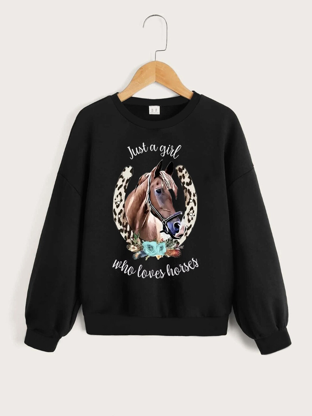 

StyleCast Girls Black Printed Pullover Sweatshirt