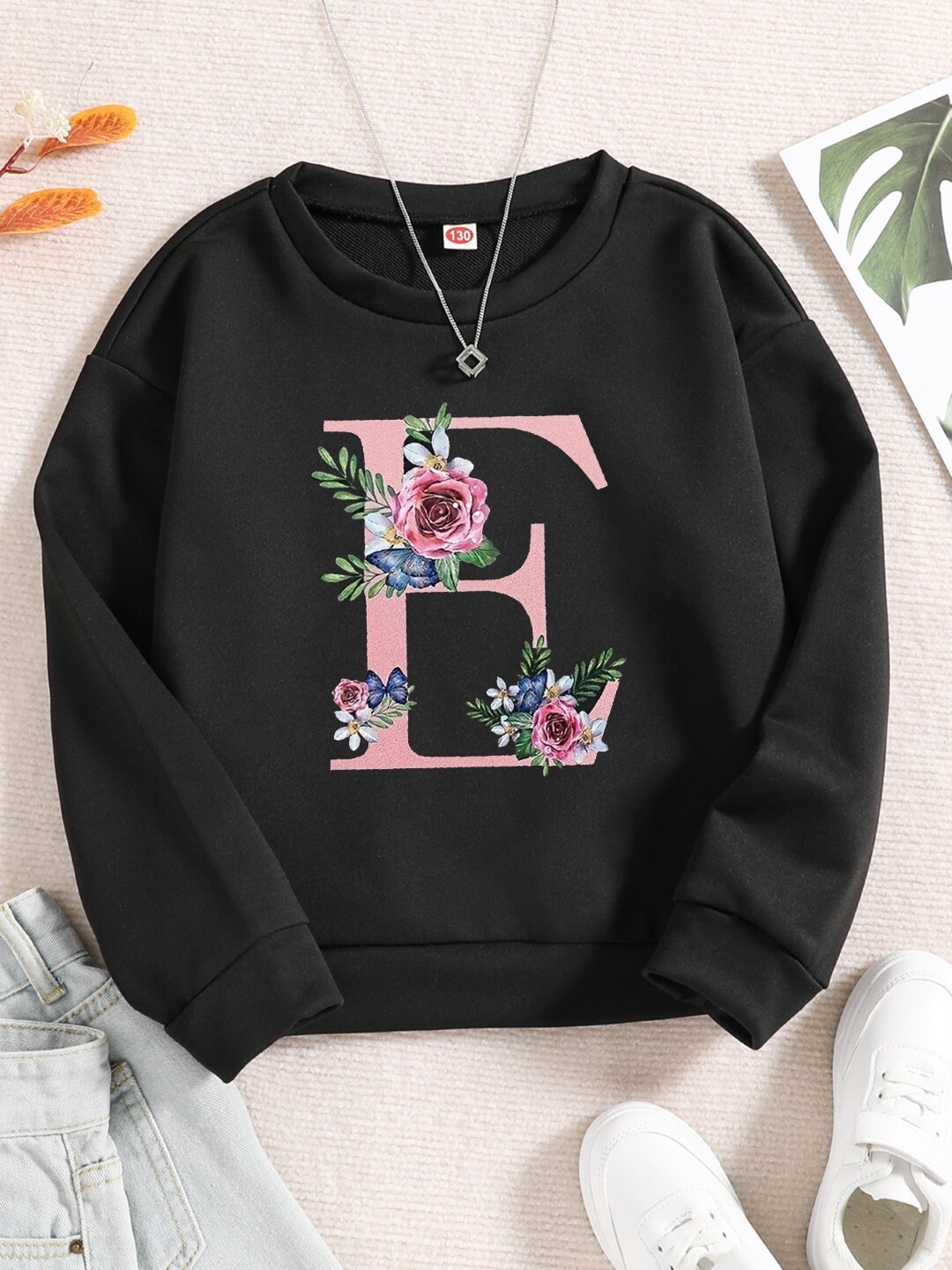 

StyleCast Girls Black Typography Printed Pullover Sweatshirt