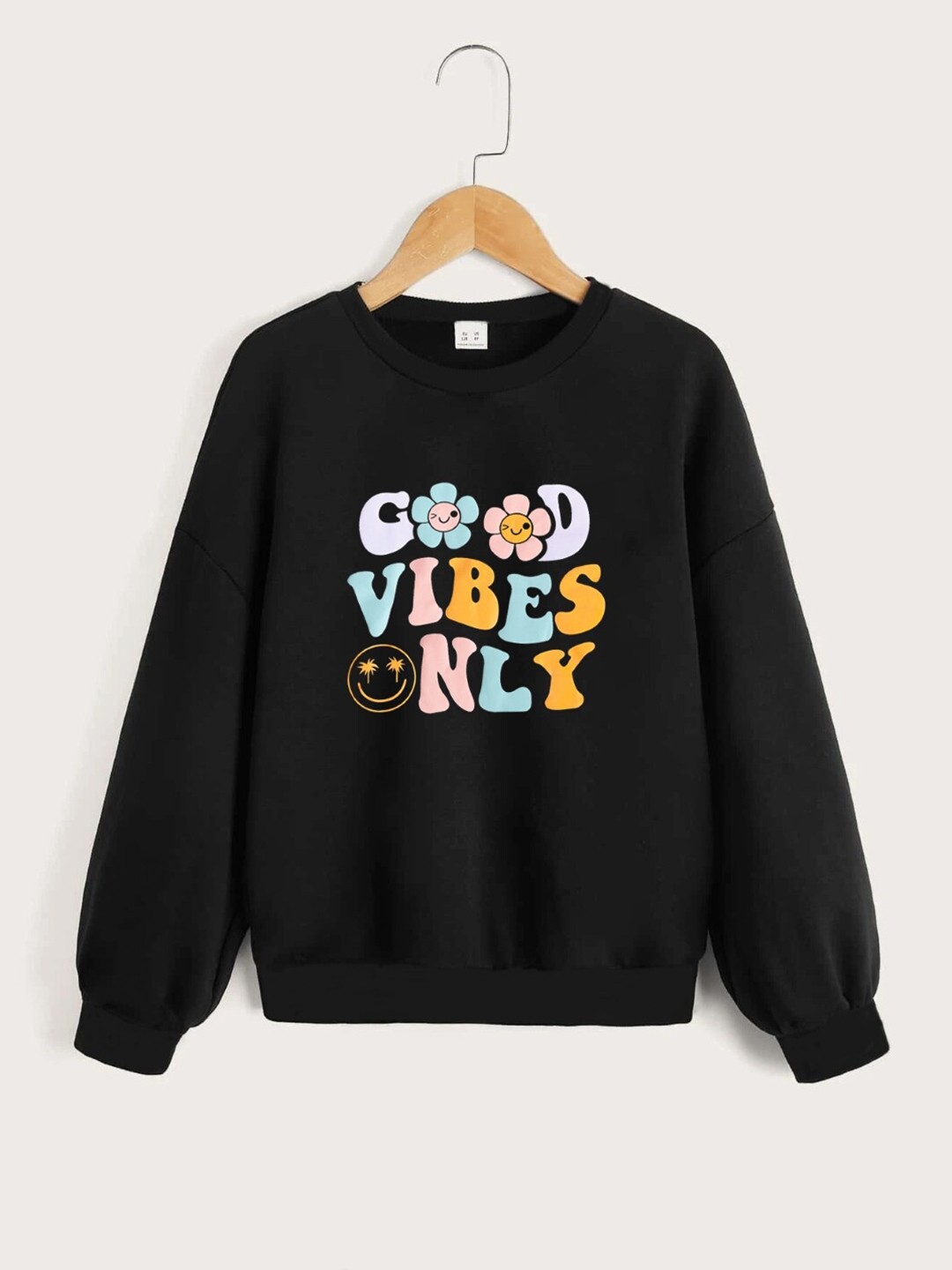 

StyleCast Girls Black Typographic Printed Sweatshirt