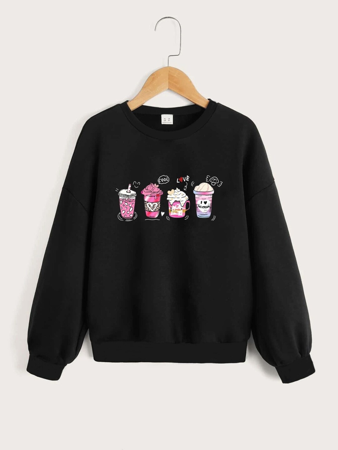 

StyleCast Girls Black Graphic Printed Sweatshirt