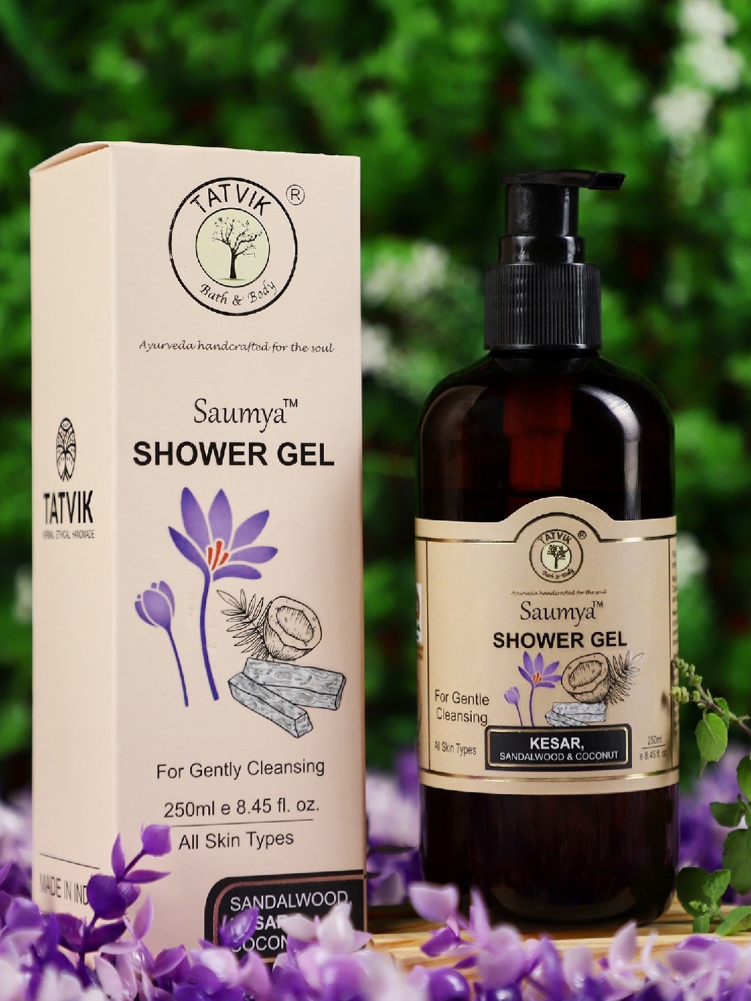 

TATVIK Saumya Sandalwood Kesar & Coconut Shower Gel - 250ML, Brown