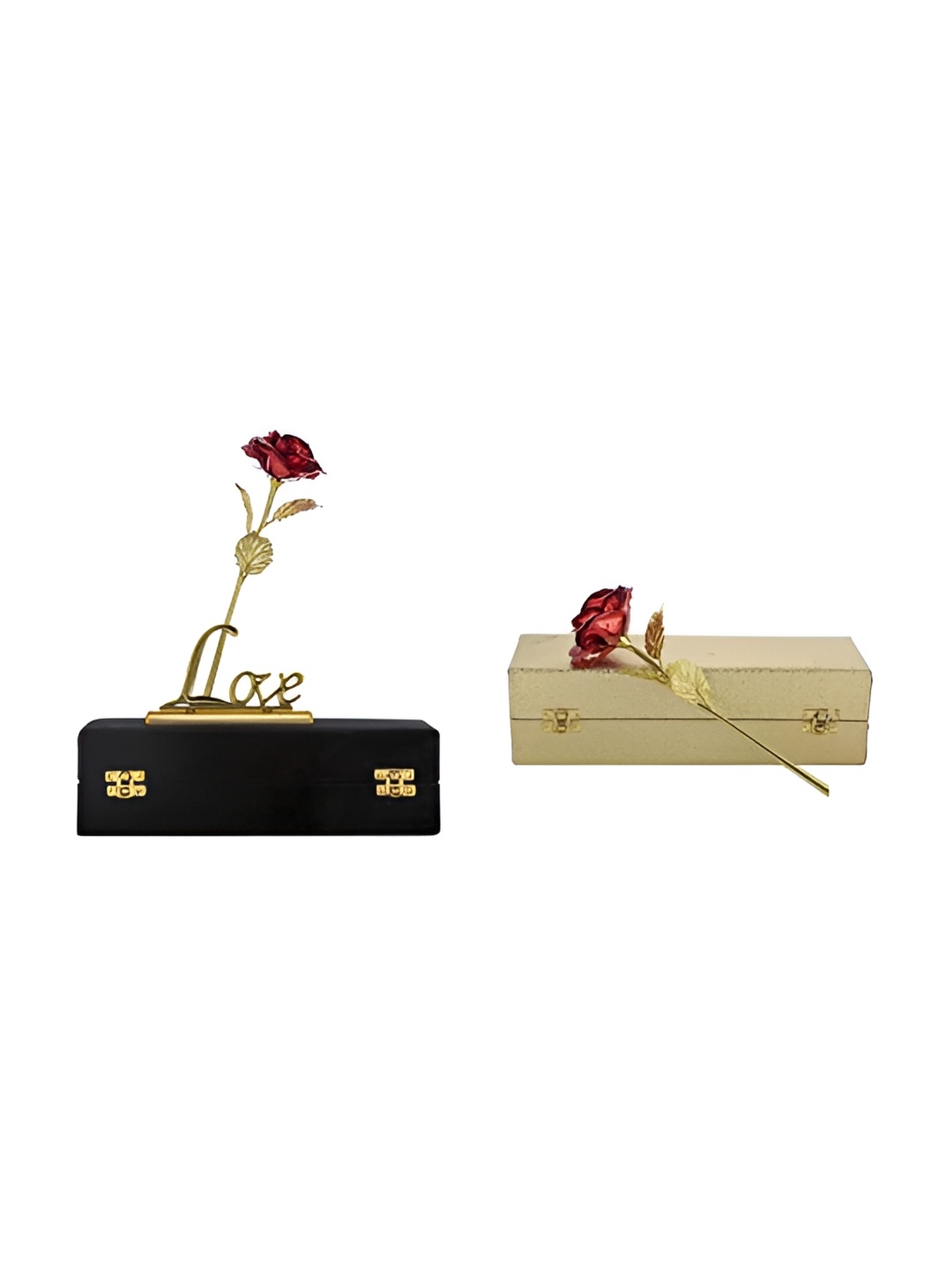 

INTERNATIONAL GIFT Red Rose With Love Stand, Gold