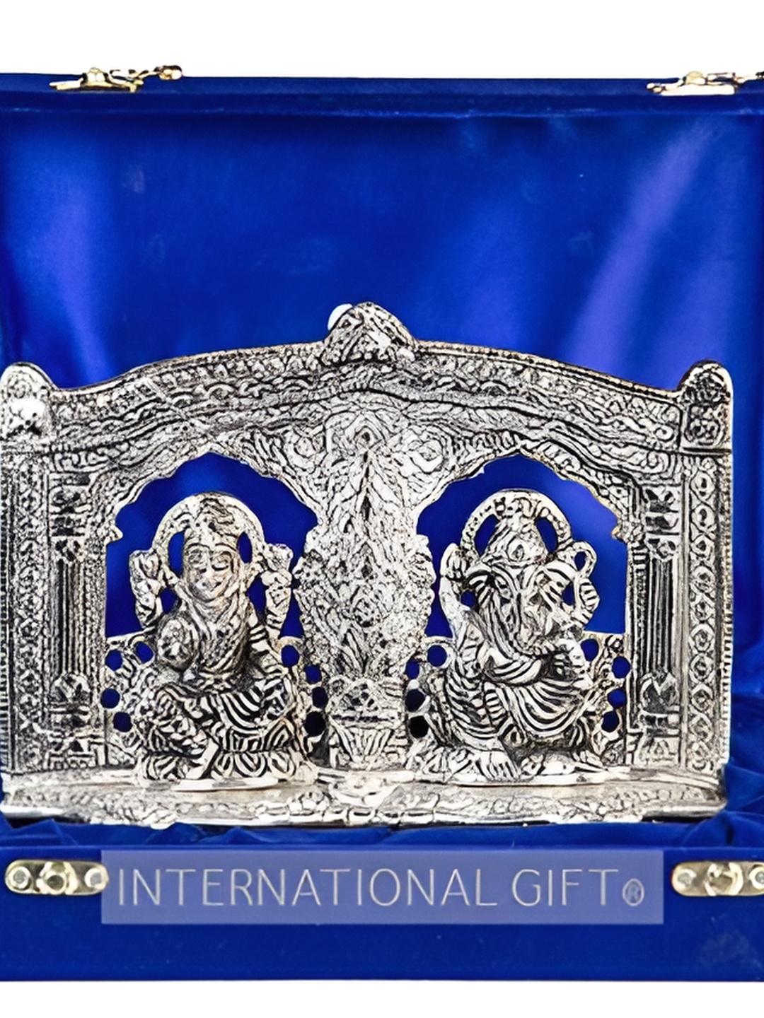 

INTERNATIONAL GIFT Laxmi Ganesh God Idol Statue, Silver