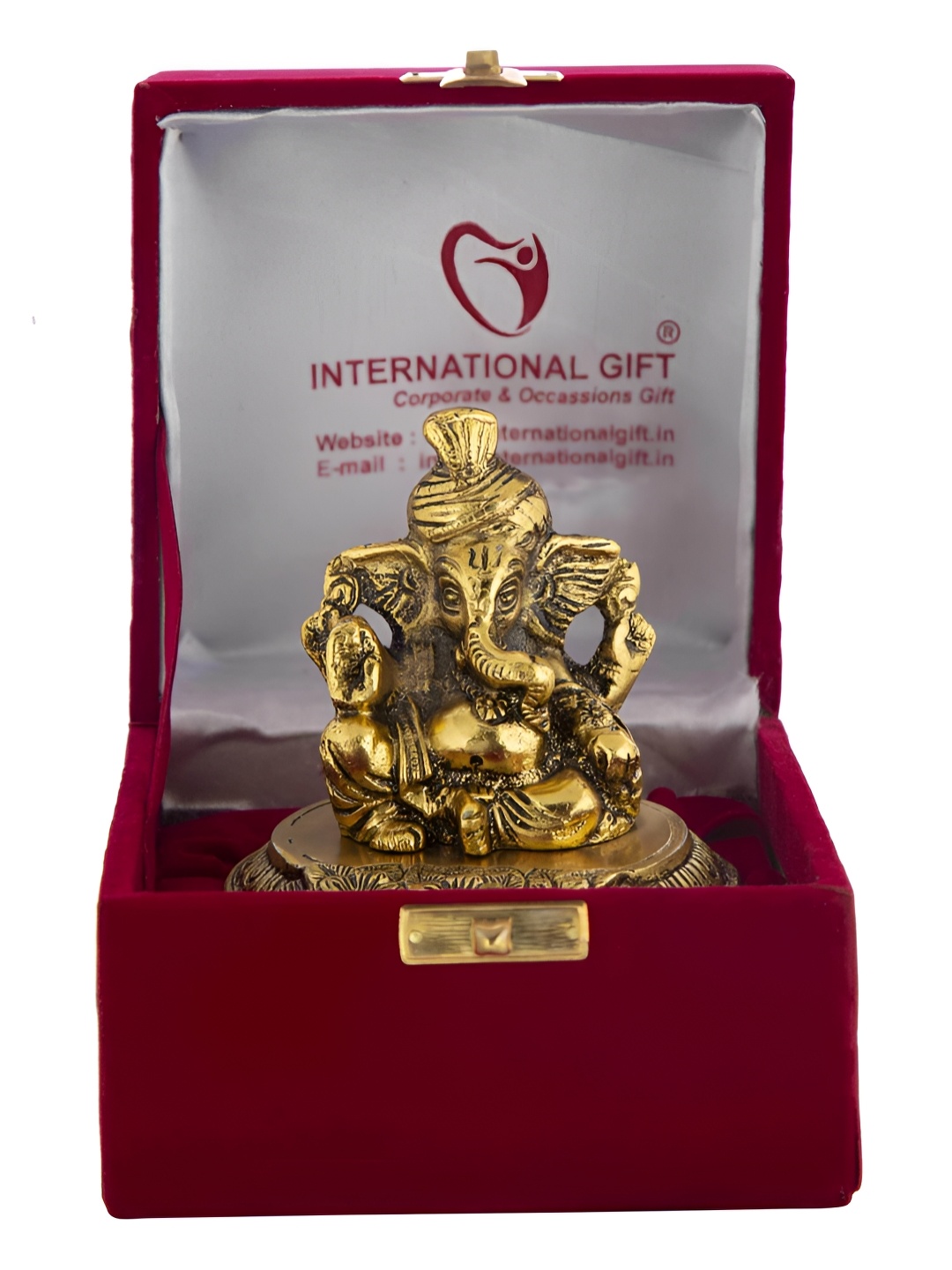 

INTERNATIONAL GIFT Gold Toned Aluminum Ganesha Idol Showpiece