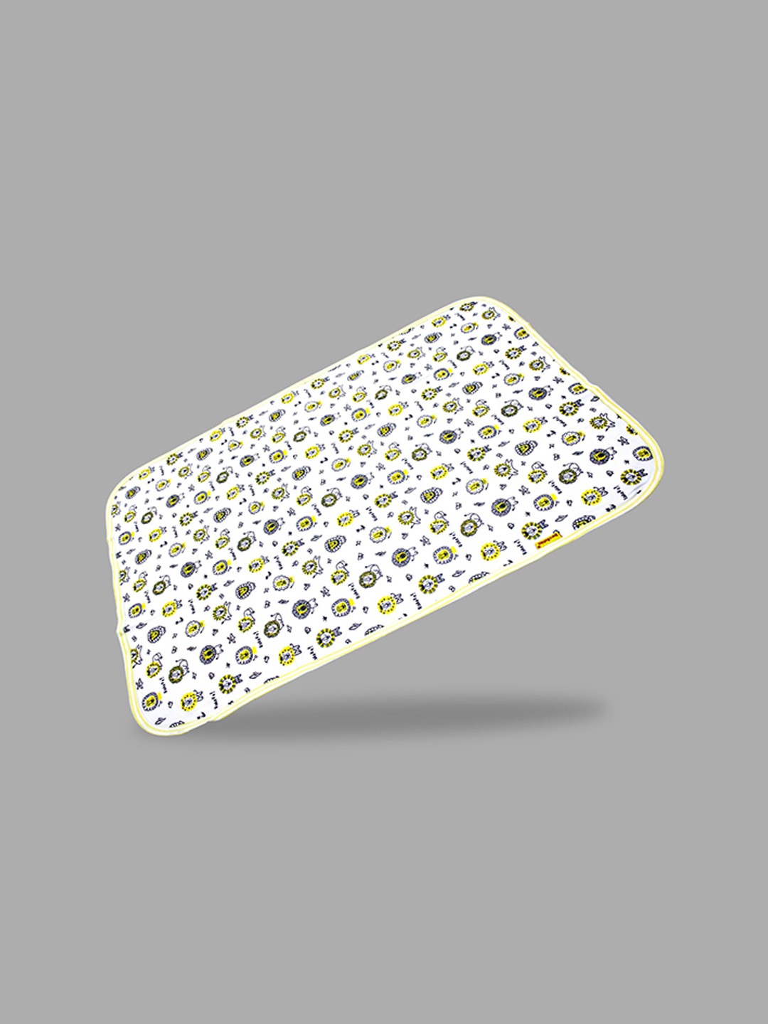 

Born Babies Infants Yellow &White Printed Cotton 210 GSM Bath Towels
