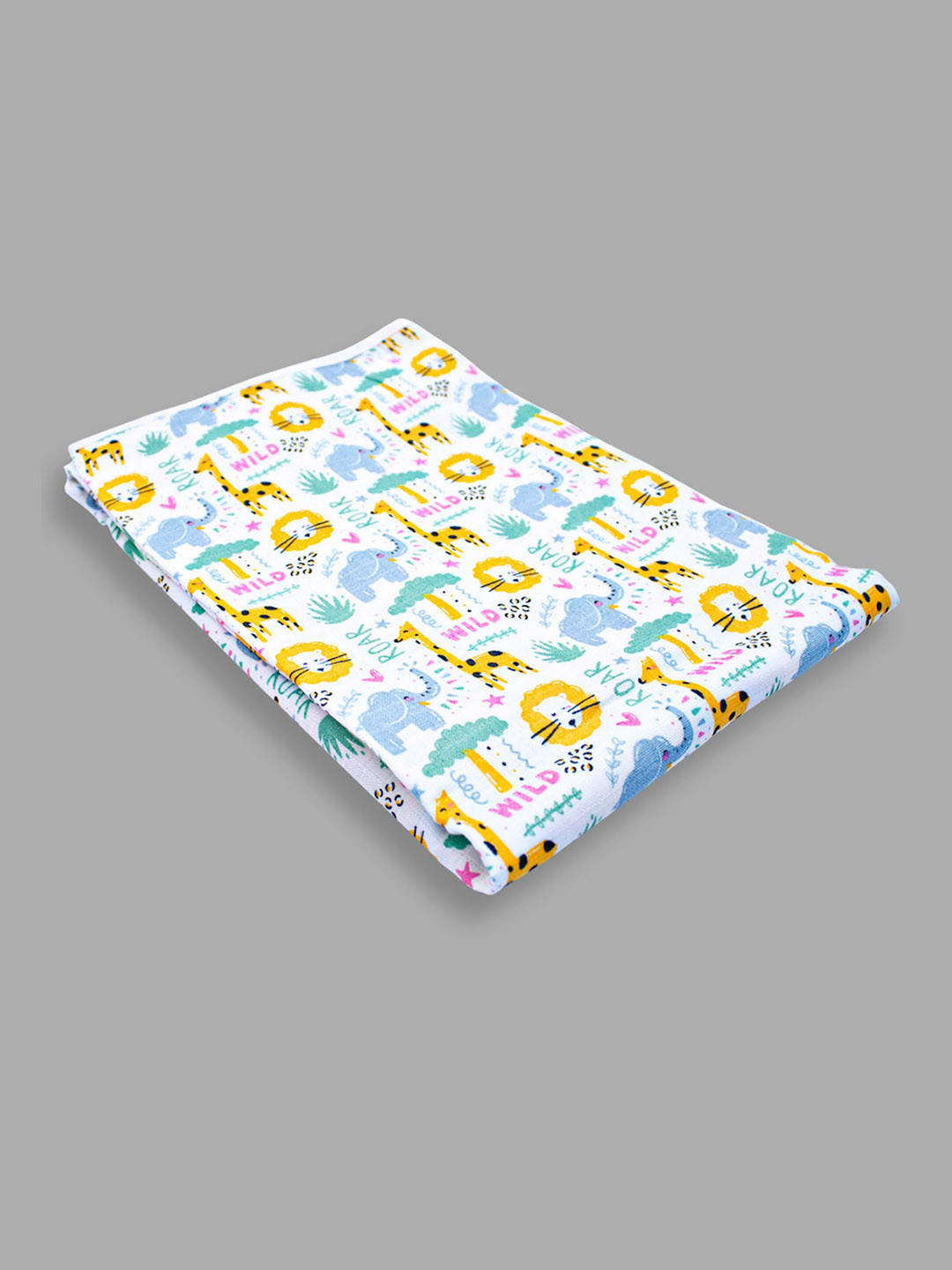 

Born Babies Infants Green& Yellow Printed Cotton 150 GSM Bath Towel
