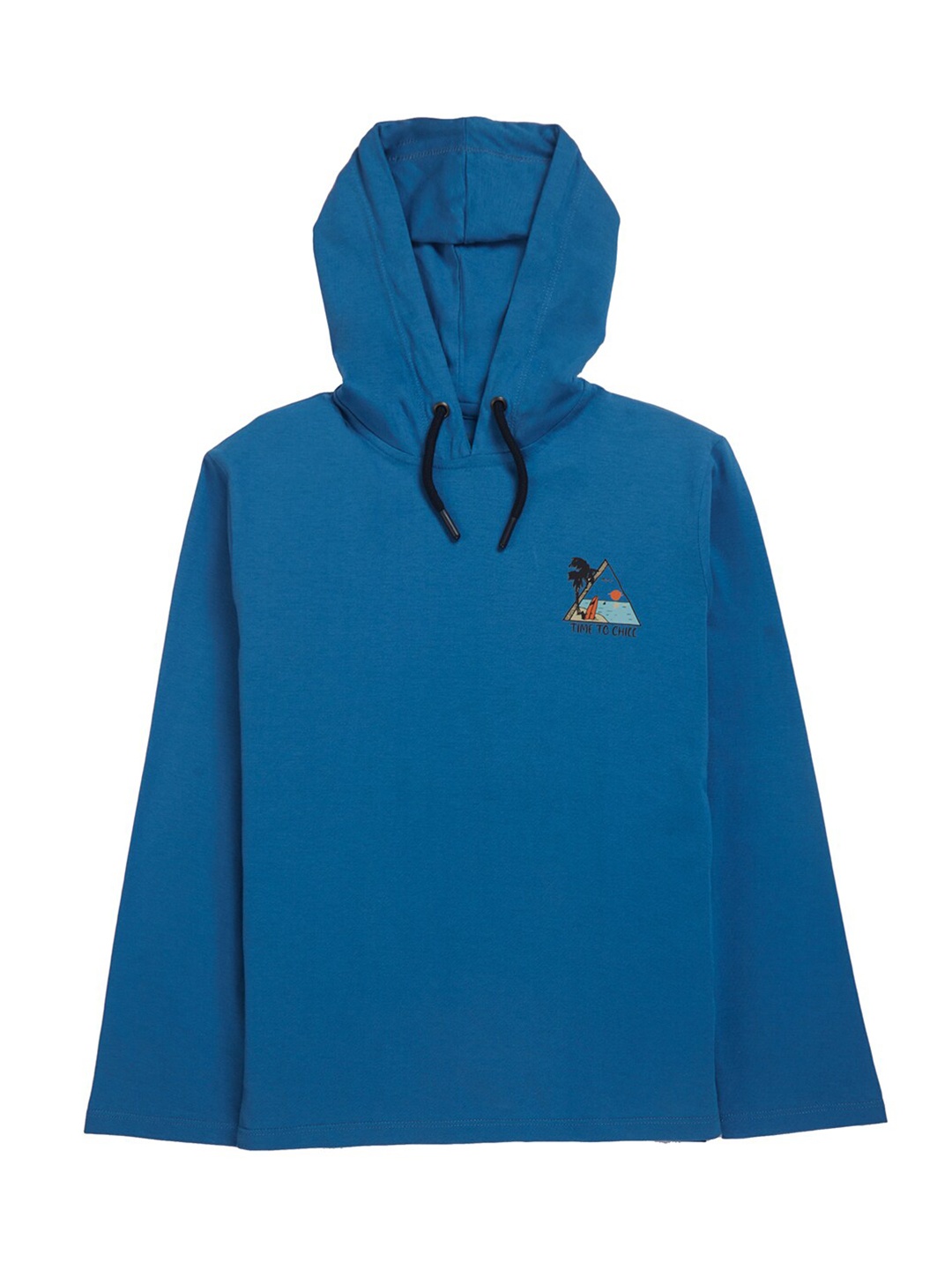 

My Milestones Boys Graphic Printed Hooded Cotton T-shirt, Blue