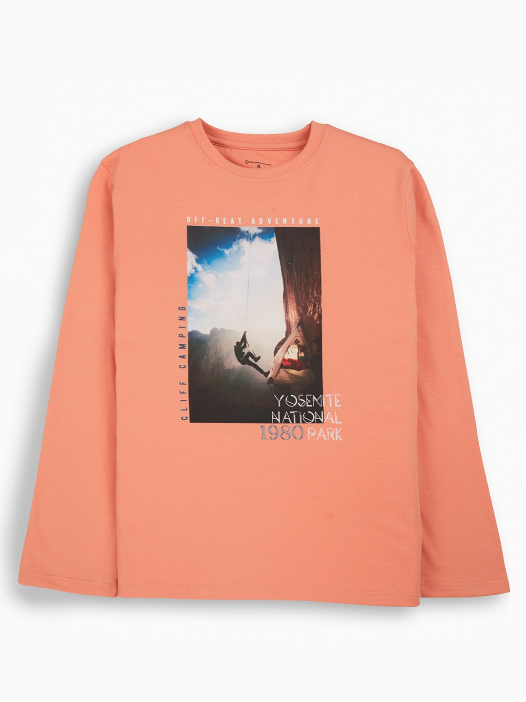 

My Milestones Boys Graphic Printed Cotton T-shirt, Orange