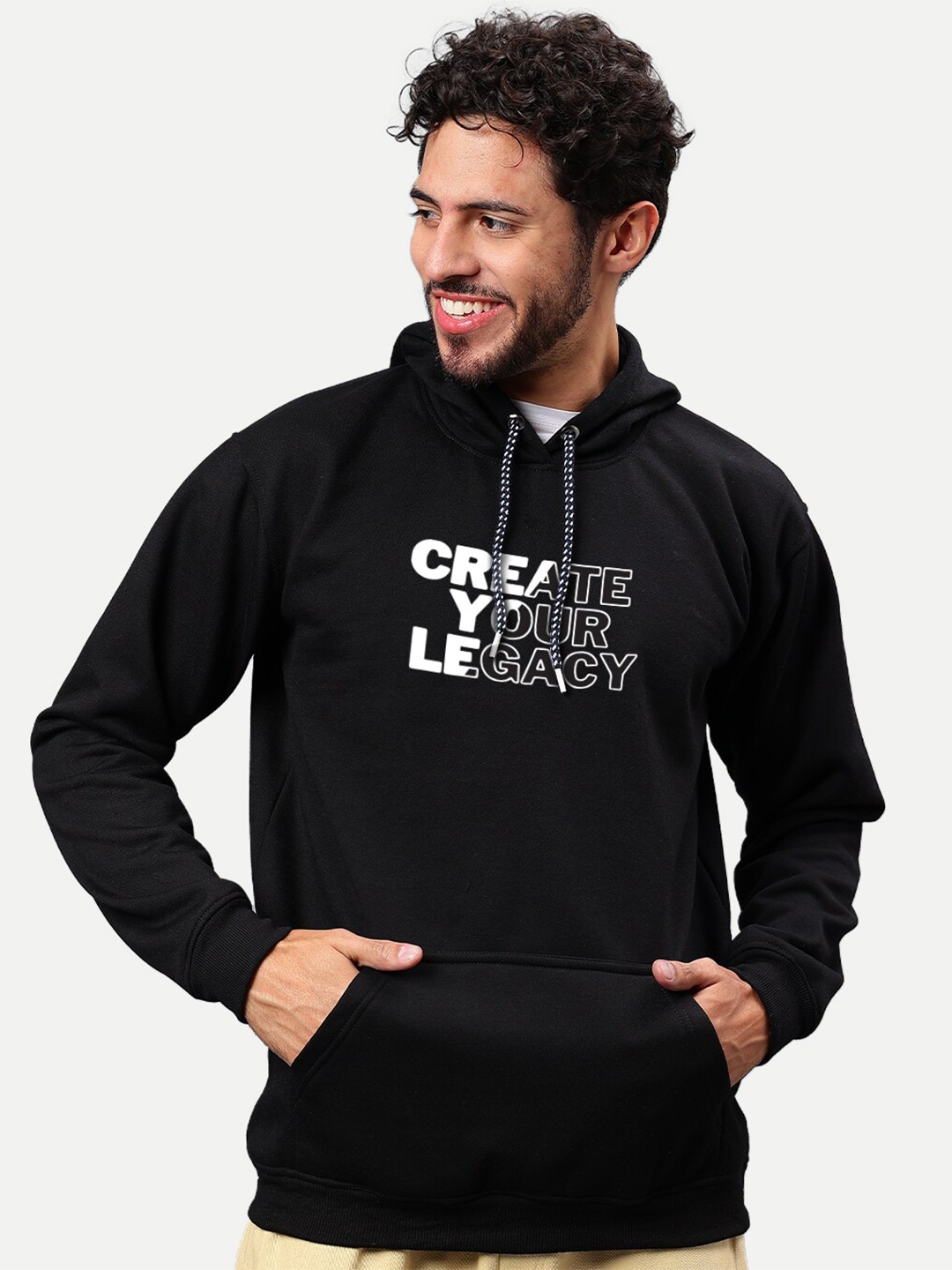 

Mad Over Print Hooded Fleece Pullover Sweatshirt, Black