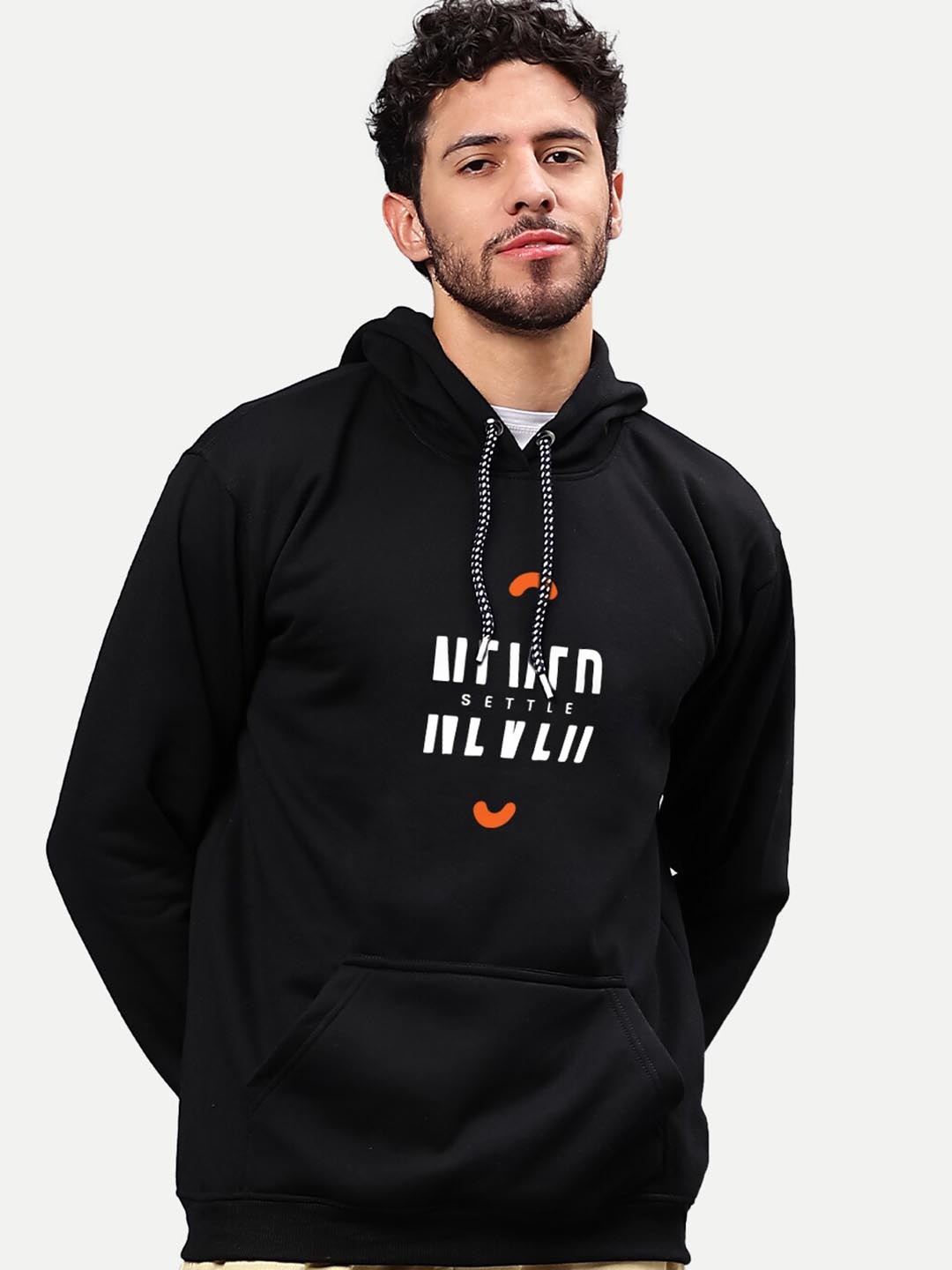 

Mad Over Print Hooded Fleece Pullover Sweatshirt, Black