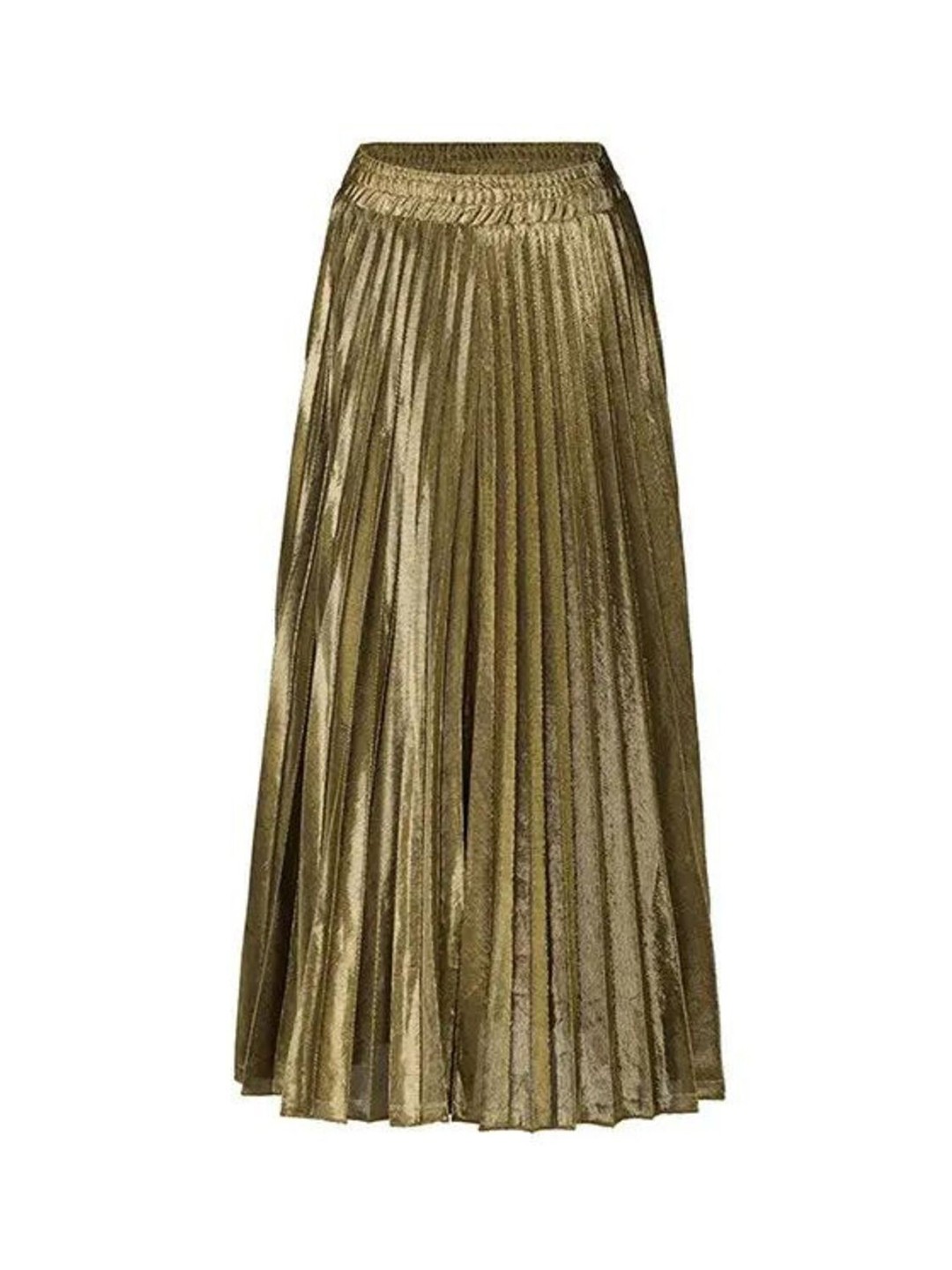 

FancyPants Self designed Pleated Flared Maxi Skirt, Gold
