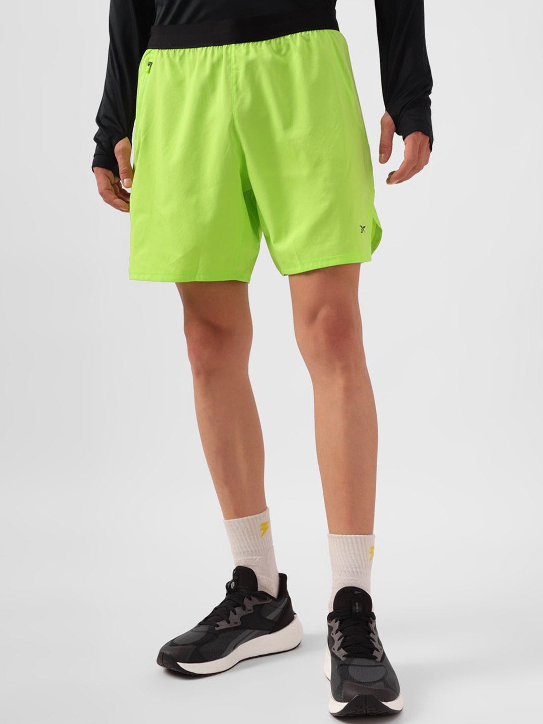 

Reebok Men Ts Speed 3.0 P Mid-Rise Sports Shorts, Fluorescent green