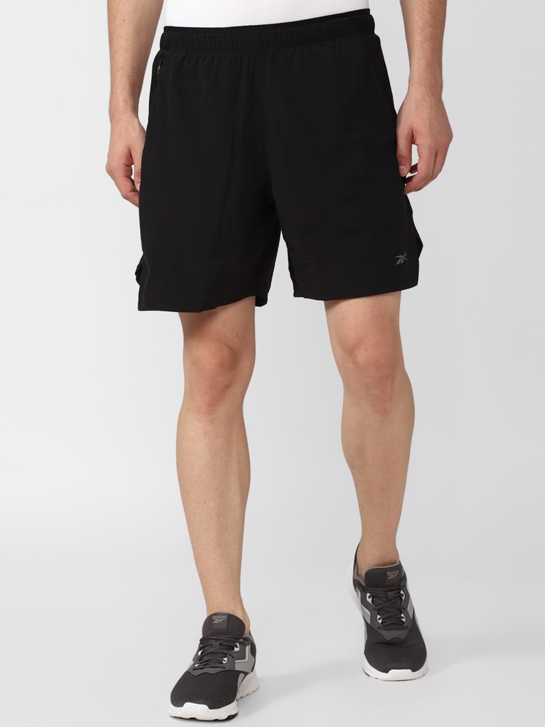 

Reebok Men Strength 3 0 2 In 1 Mid-Rise Sports Shorts, Black