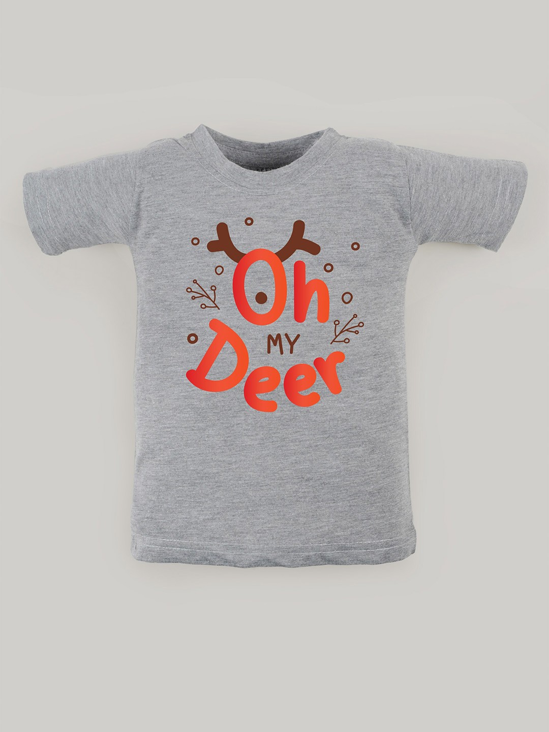 

FFLIRTYGO Kids Typography Printed Pure Cotton T-shirt, Grey