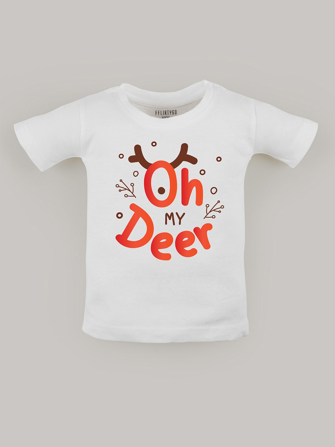 

FFLIRTYGO Kids Typography Printed Pure Cotton T-shirt, White
