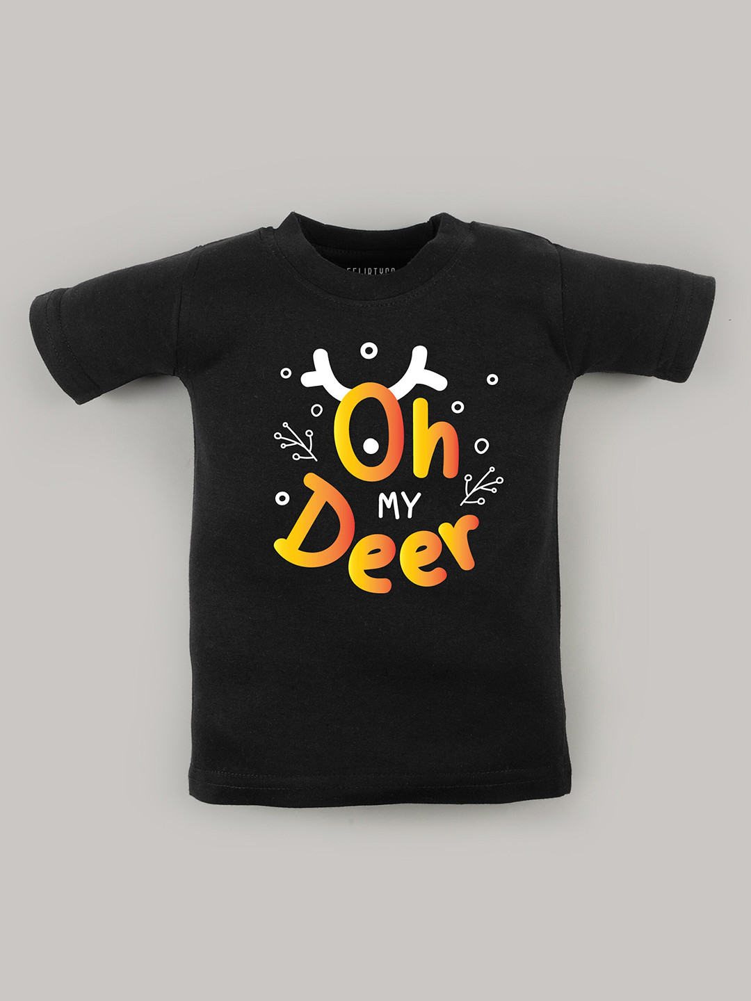 

FFLIRTYGO Kids Typography Printed Pure Cotton T-shirt, Black