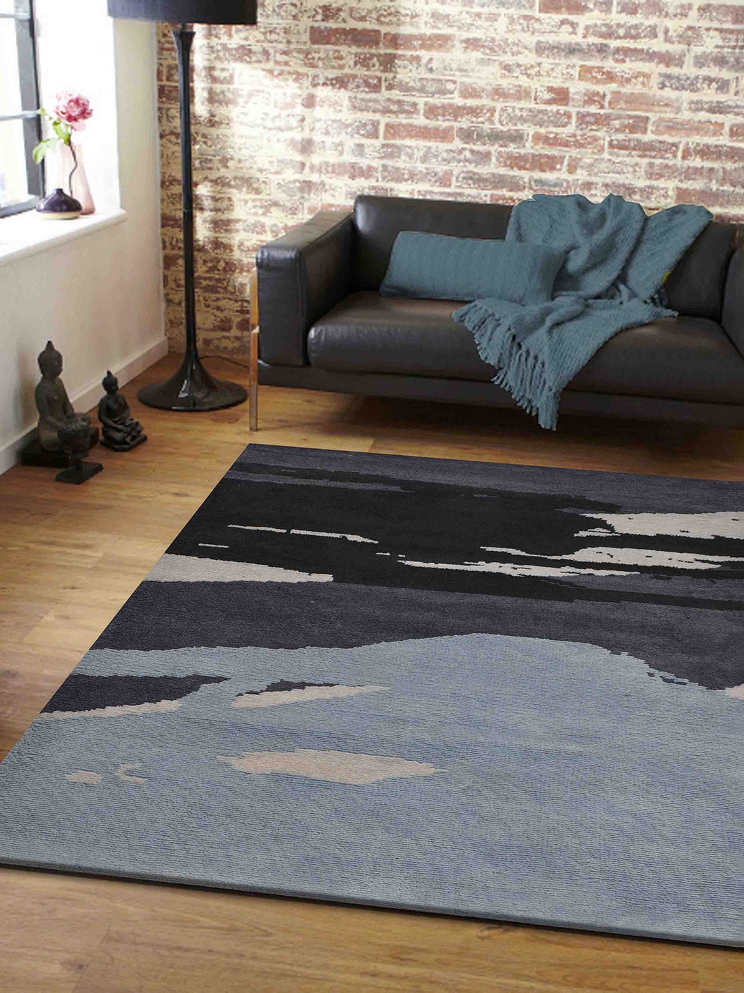 

PRESTO Black & Grey Abstract Contemporary No Shredding Carpet