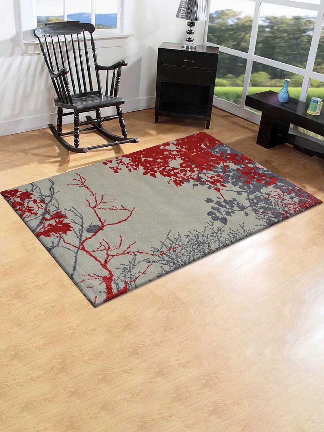 

PRESTO Red & Grey Floral Rectangular Carpets