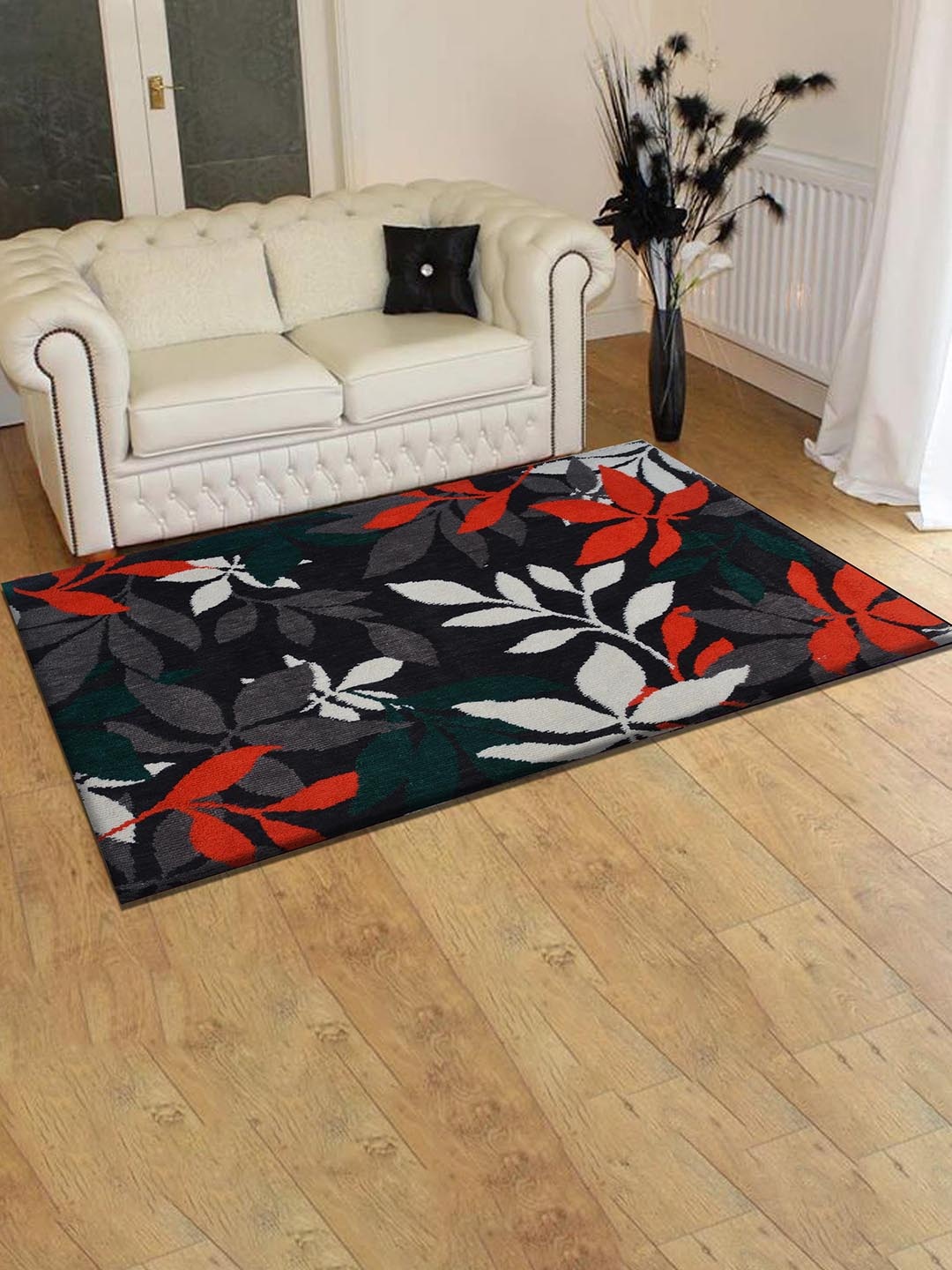 

PRESTO Grey Floral Printed Rectangular Carpets