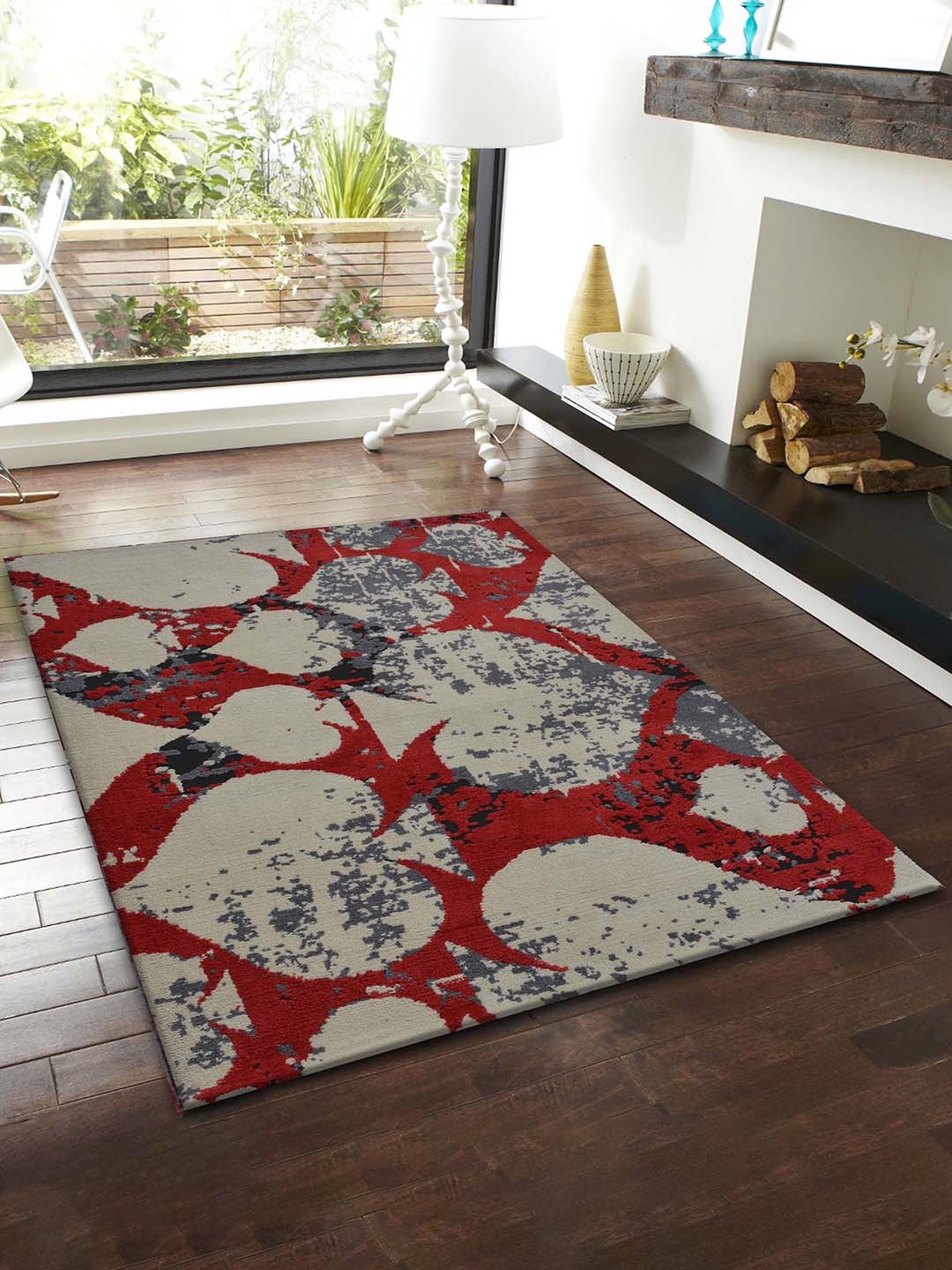 

PRESTO Red &Grey Abstract Carpets