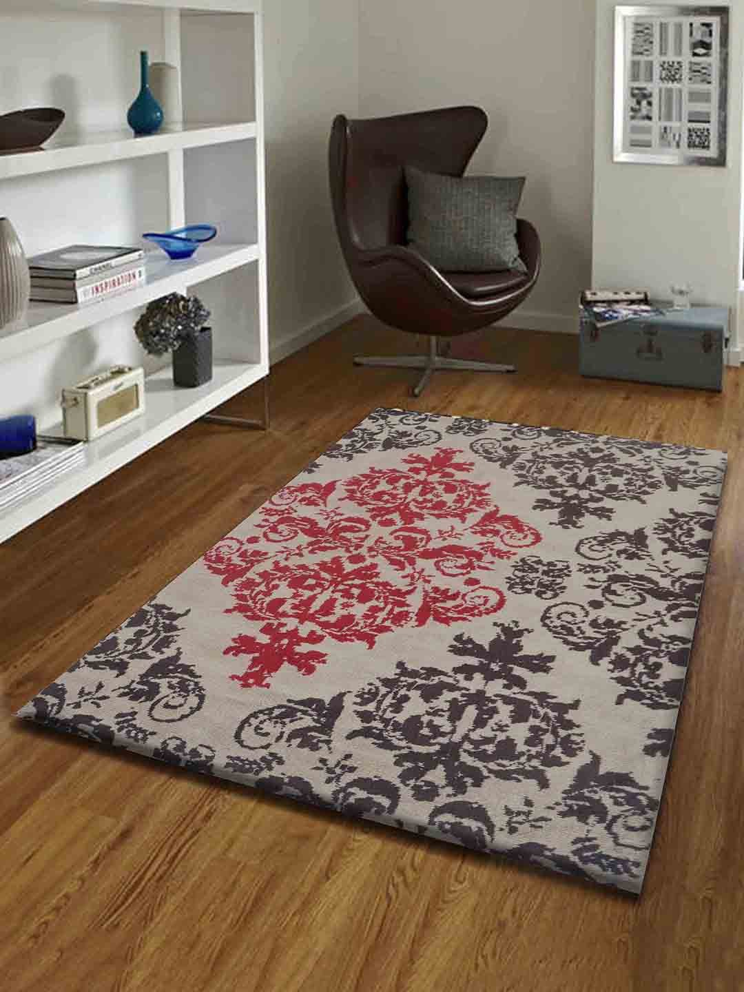 

PRESTO Red & Brown Abstract Rectangular Floor Carpet