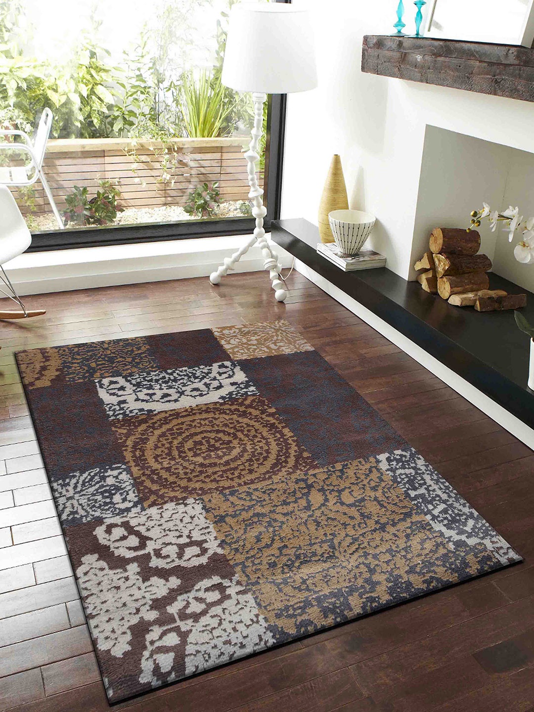

PRESTO Brown Ethnic Printed Rectangular Carpet