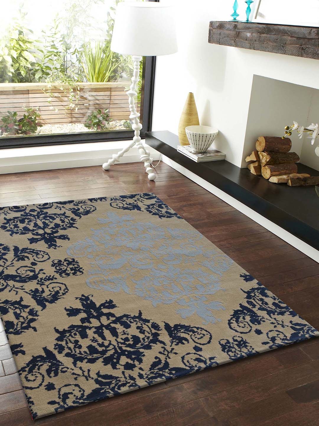 

PRESTO Blue & Grey Abstract Rectangular Floor Carpet