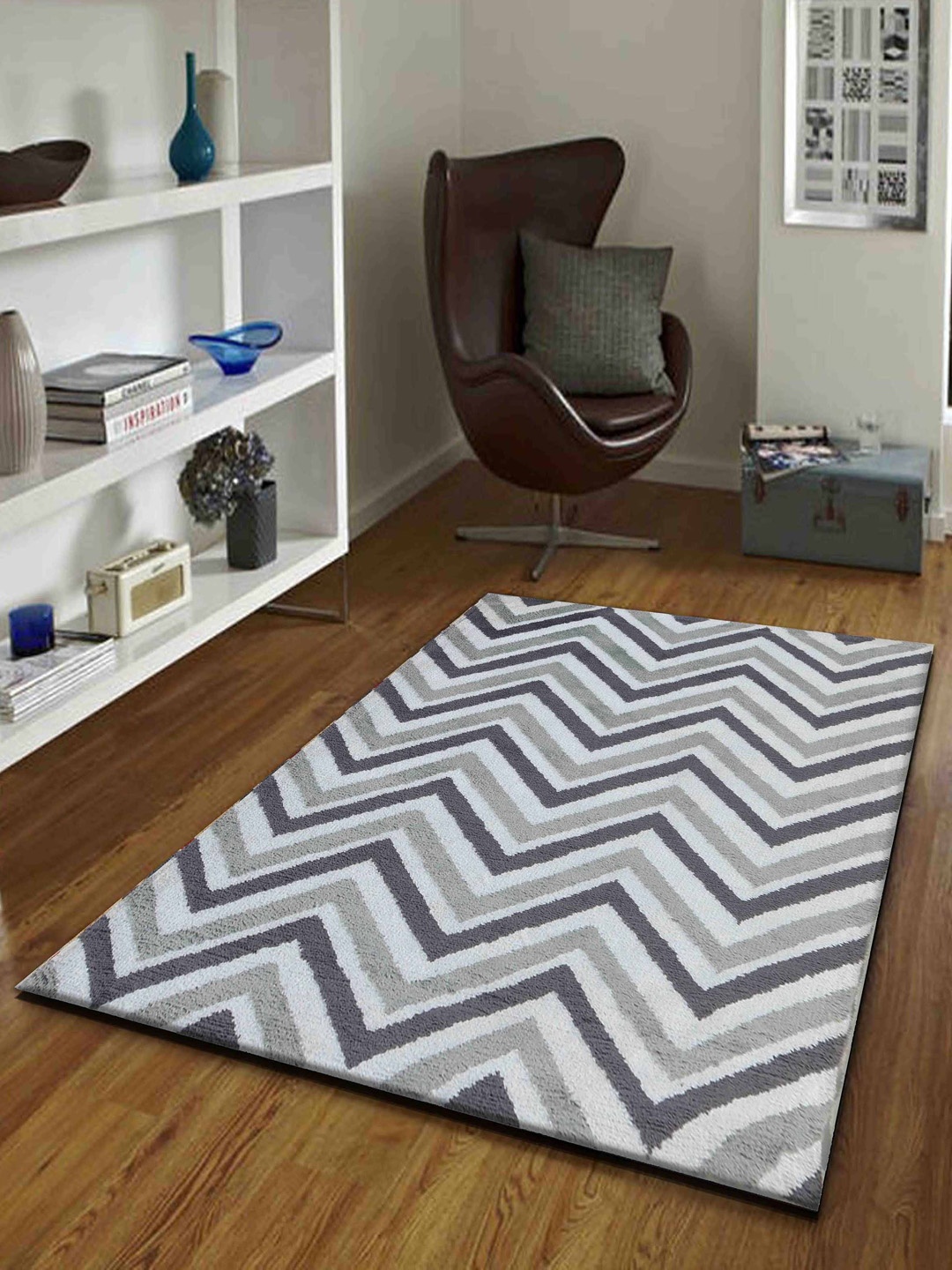 

PRESTO Grey & White Abstract Rectangular Floor Carpet