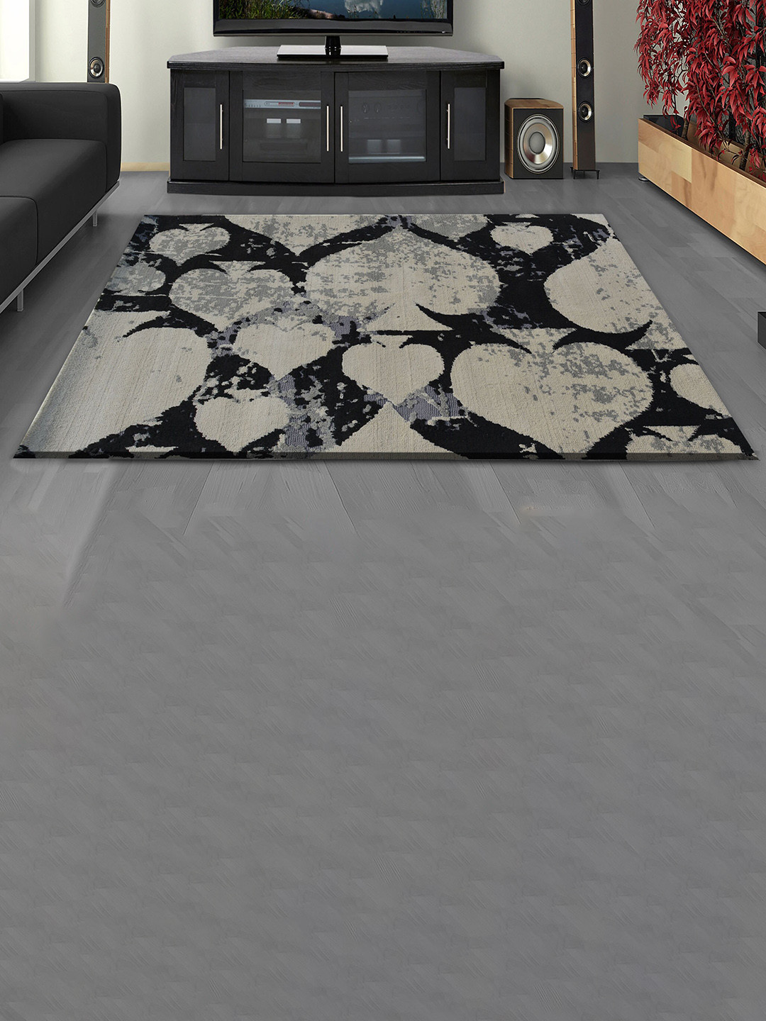

PRESTO Black Abstract Rectangular Carpet