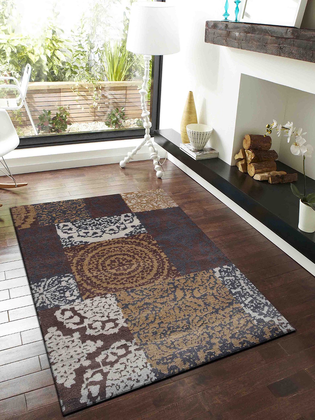 

PRESTO Brown Ethnic Printed Rectangular Carpet