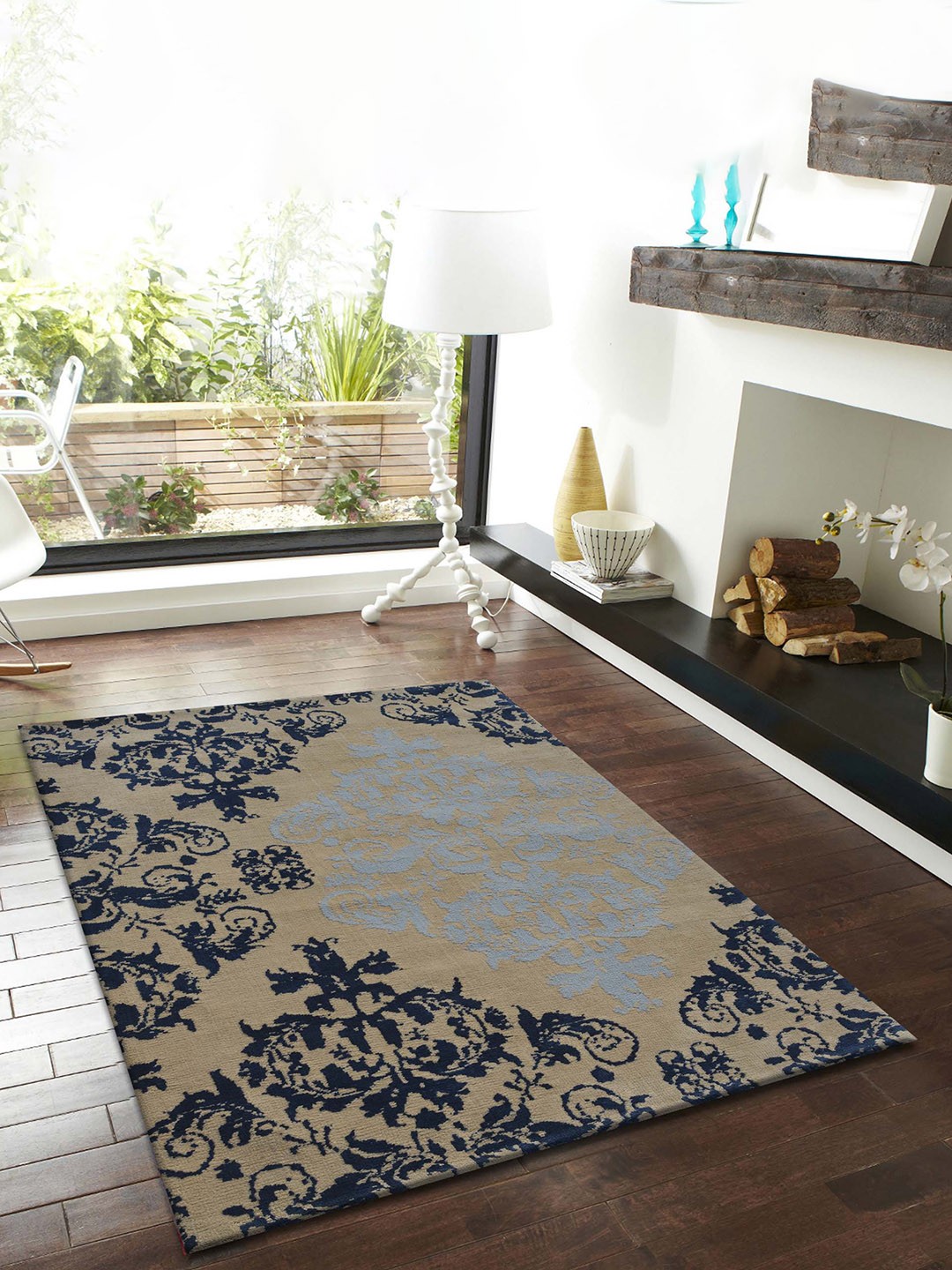 

PRESTO Blue Ethnic Printed Rectangular Carpet