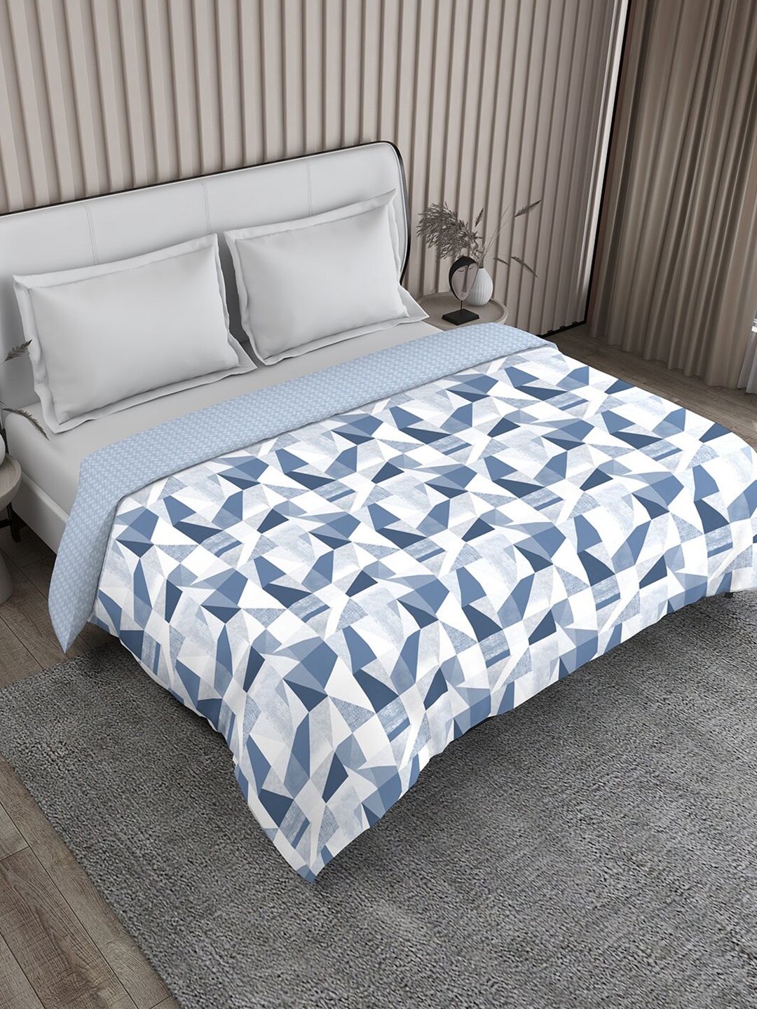 

Boutique Living India Iris Gaze Blue Geometric Cotton 120 GSM Double Bed Comforter