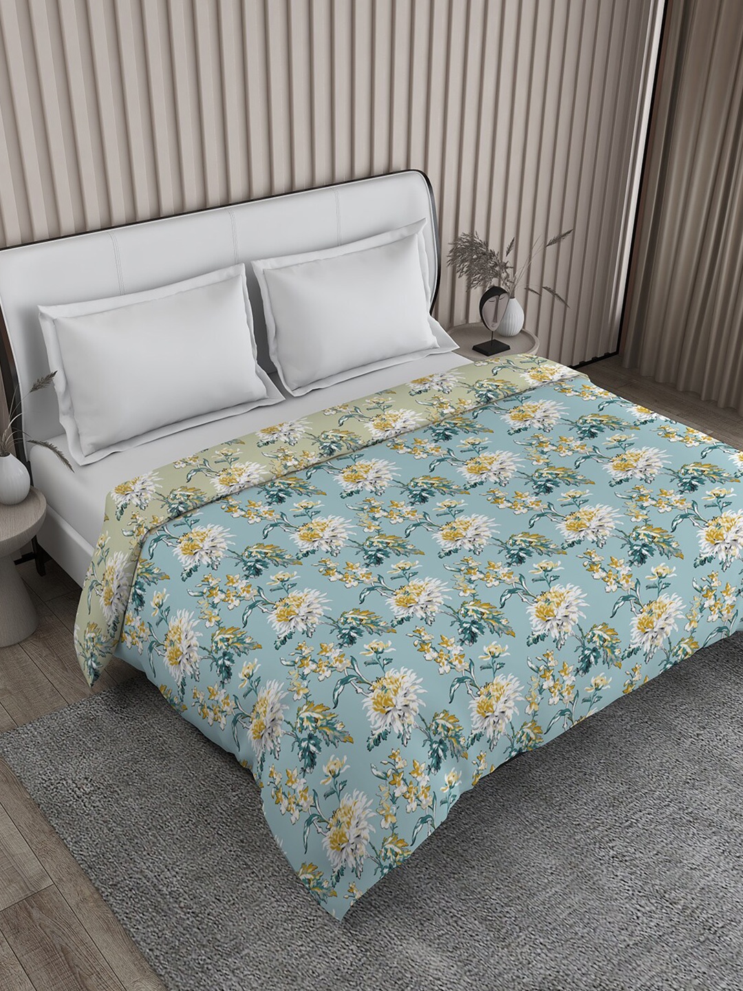 

Boutique Living India Iris Gaze Blue Floral Cotton 120 GSM Double Bed Comforter