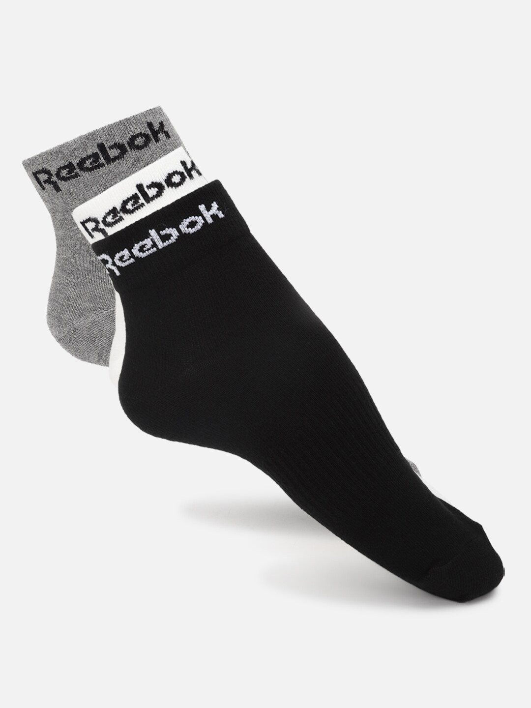 

Reebok Unisex Pack Of 3 Act Core Ankle-Length Socks, Black