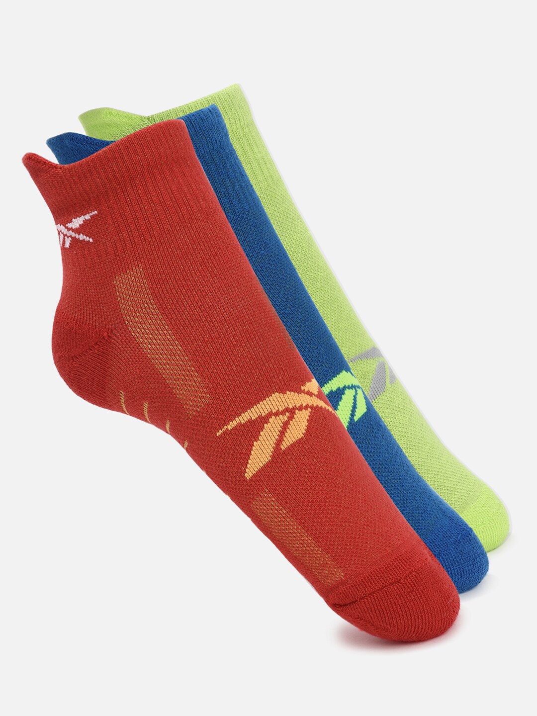 

Reebok Men Pack Of 3 Patterned Ankle-Length Socks, Red