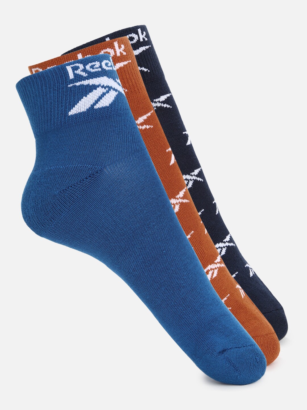 

Reebok Men Pack Of 3 Patterned Cl Mid Ankle-Length Socks, Red