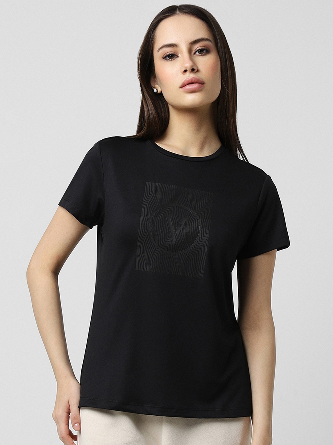 

Van Heusen Woman Graphic Printed T-shirt, Black