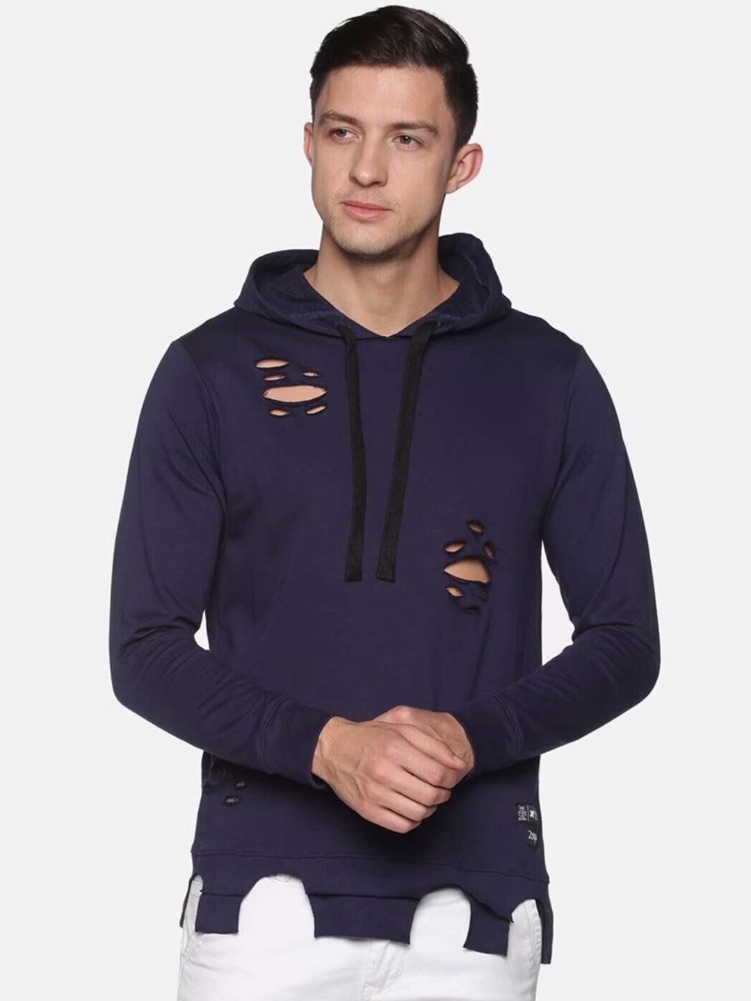 

KULTPRIT Hooded Pure Cotton Sweatshirt, Navy blue