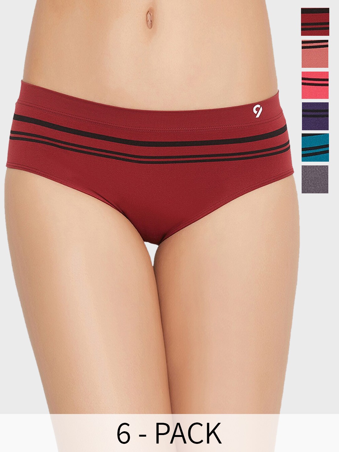 C9 AIRWEAR Seamless Pack Of 6 Striped Assorted Basic Briefs