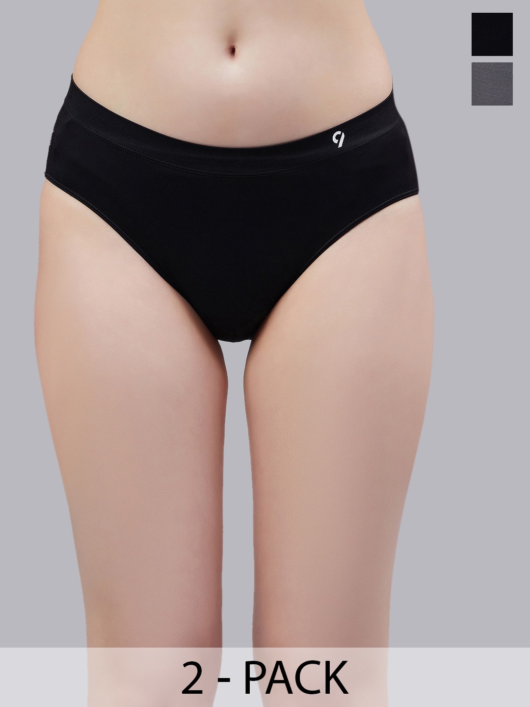

C9 AIRWEAR Pack Of 2 Mid-Rise Seamless Bikini Briefs, Black