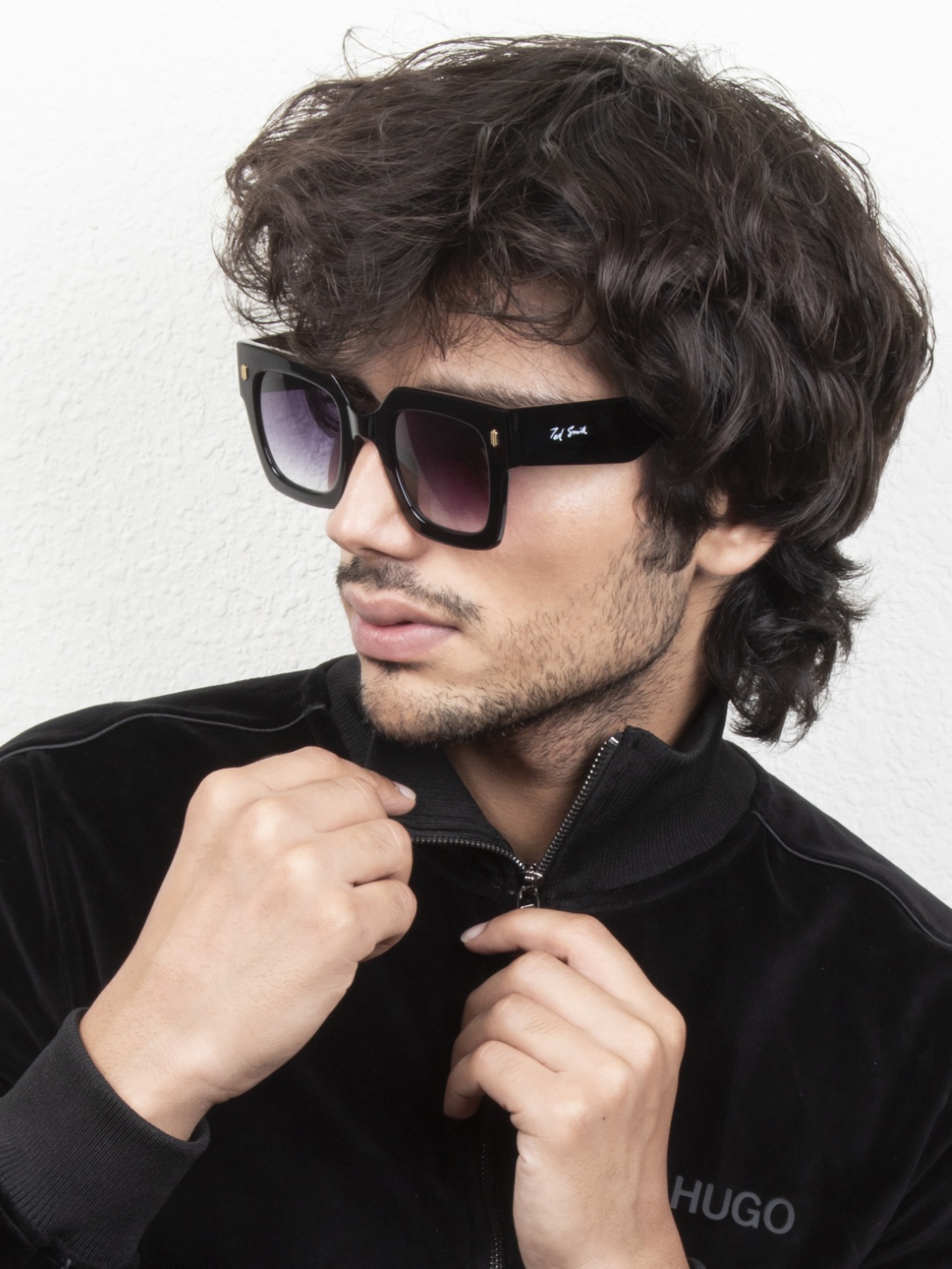 

Ted Smith Unisex Square Sunglasses with UV Protected Lens TS-ELLIE_C3, Purple