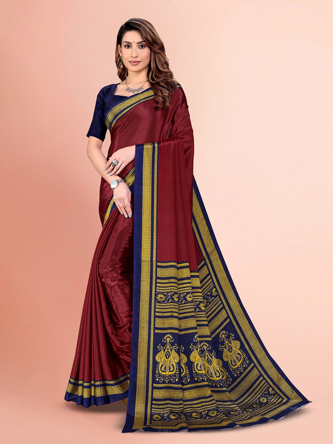 

VIMLA Art Silk Mysore Silk Saree, Maroon